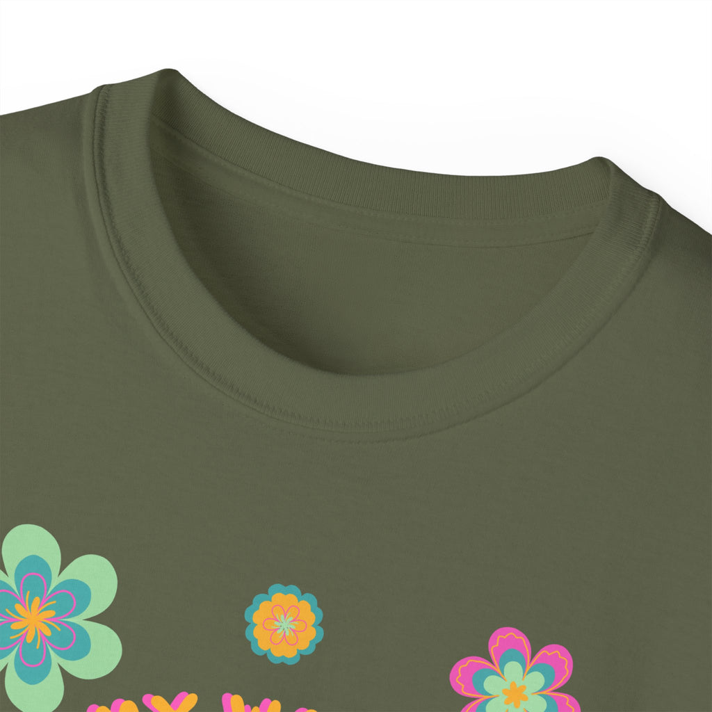 Retro Floral "In My Waiting Patiently Era" Ladies' V-Neck T-Shirt