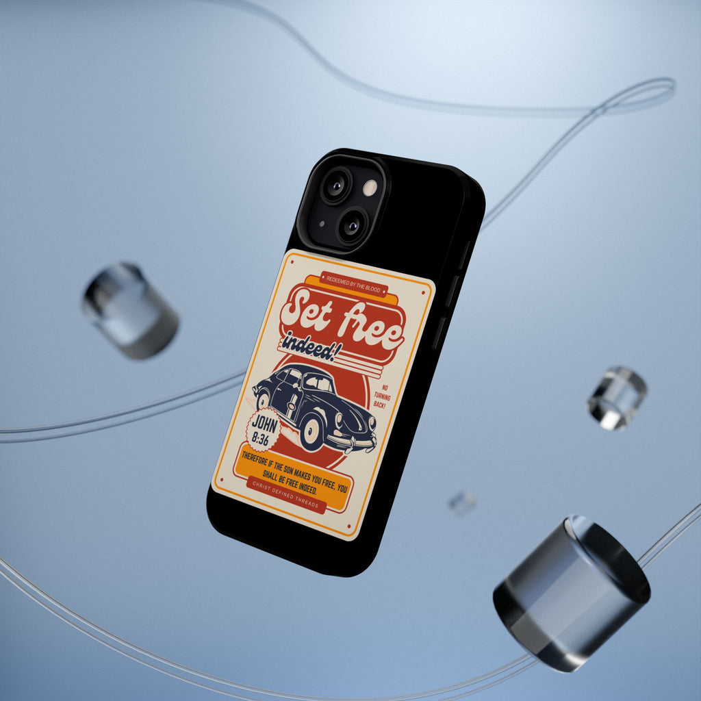Men's 'Set free indeed' Vintage Graphic Phone Case — Magnetic Impact-Resistant