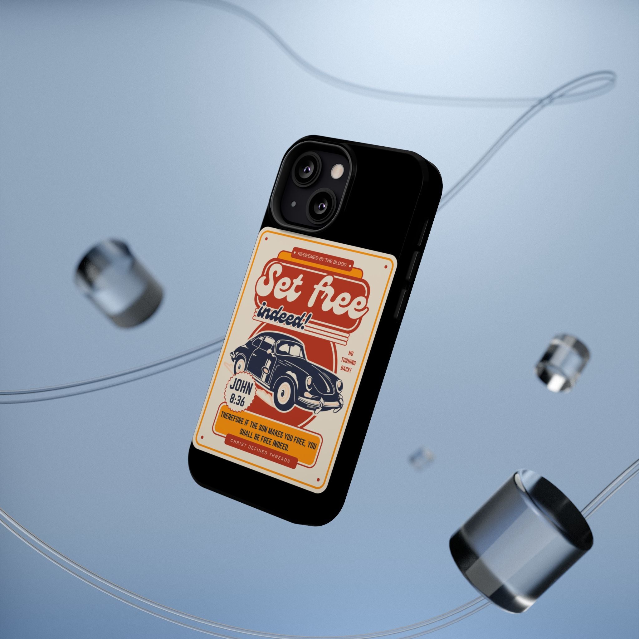 Men's 'Set free indeed' Vintage Graphic Phone Case — Magnetic Impact-Resistant