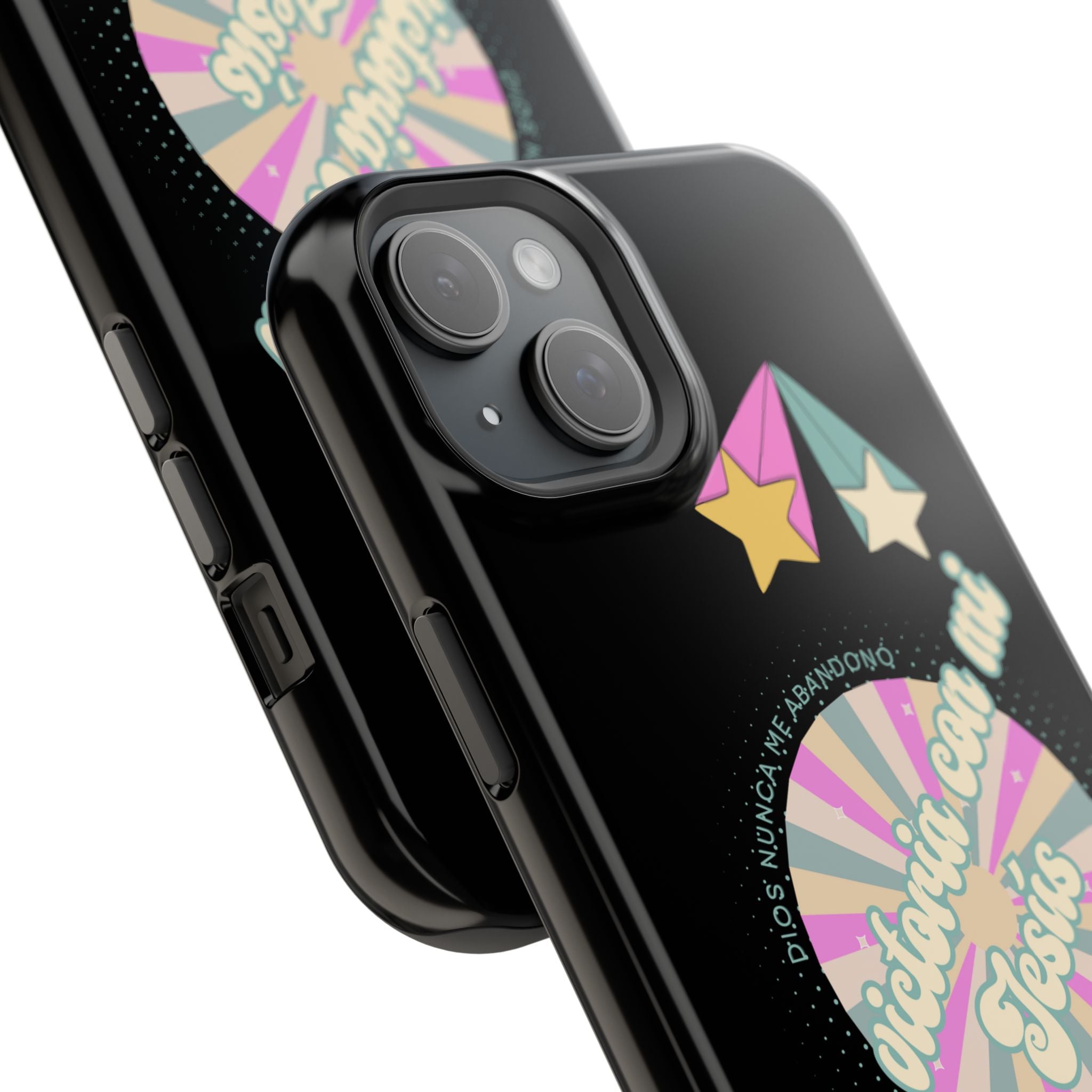 Mujeres Cover de Telefono Magnético e Impacto Resistente— "En Victoria con mi Jesús" Retro Star Design