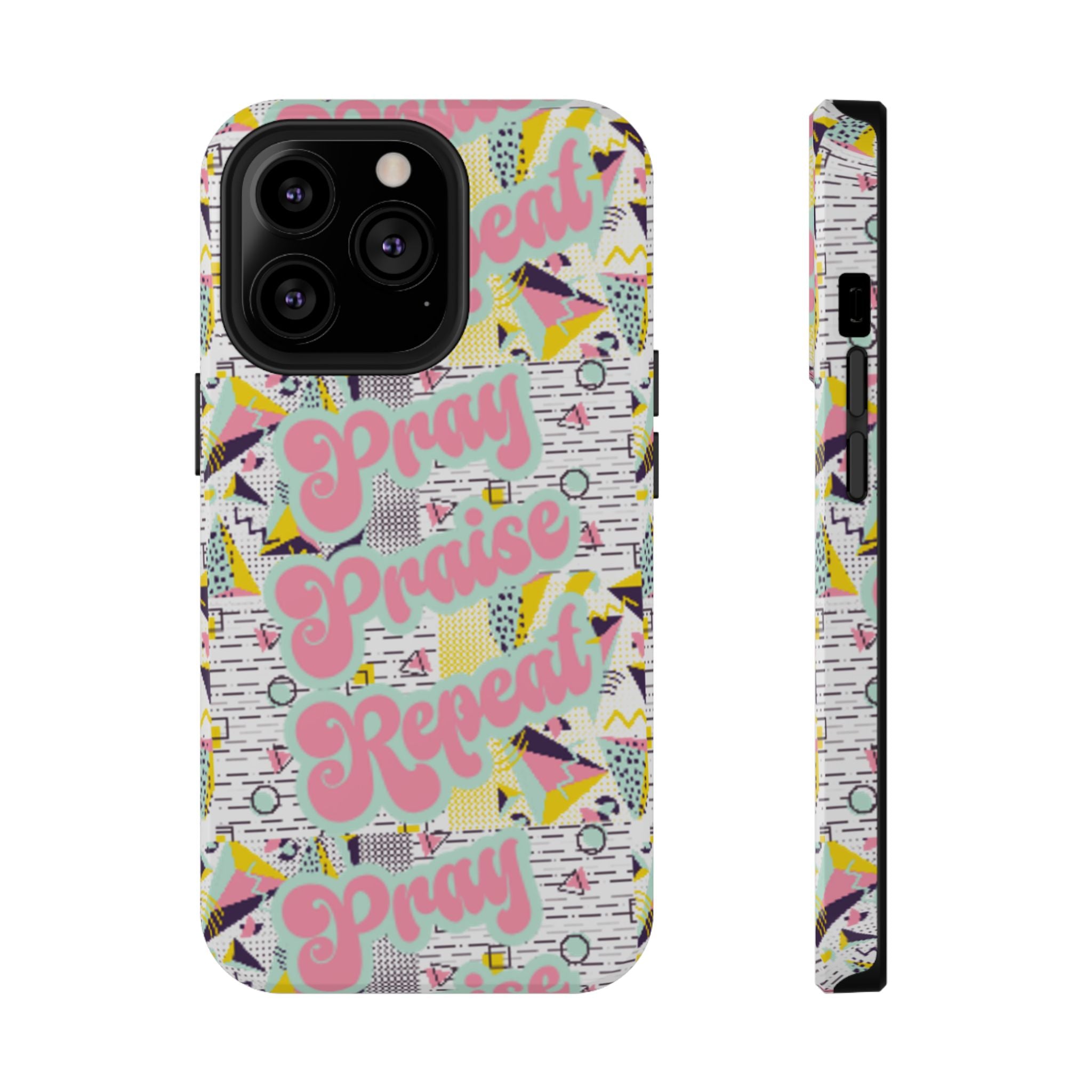 Retro Pray Praise Repeat Women's  Phone Case- Impact-Resistant Cases