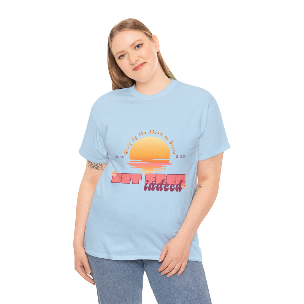 Women's 'Set free indeed' John 8:36- Heavy Cotton Tee