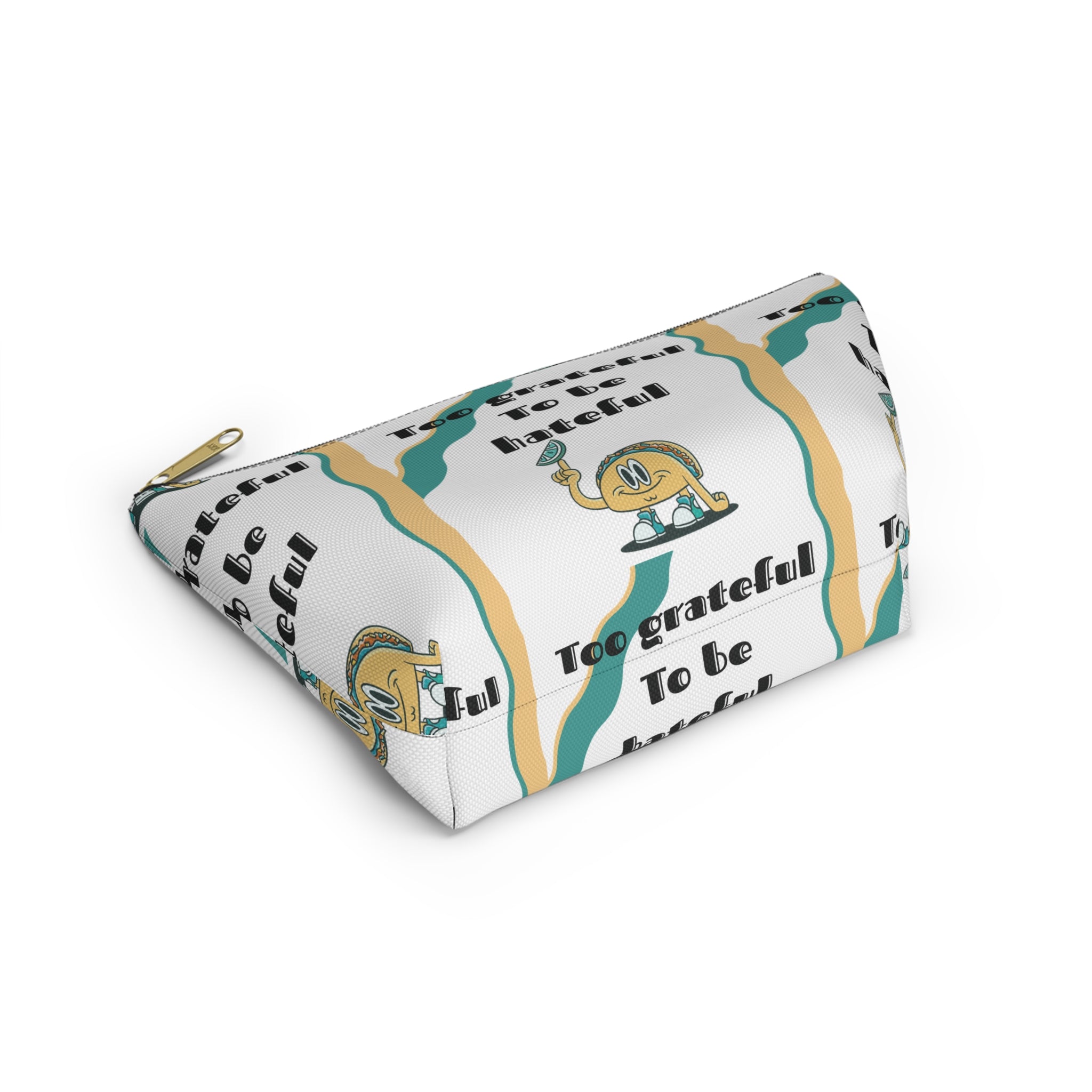 Too Grateful To Be Hateful Accessory Pouch — Retro Smiley Bag
