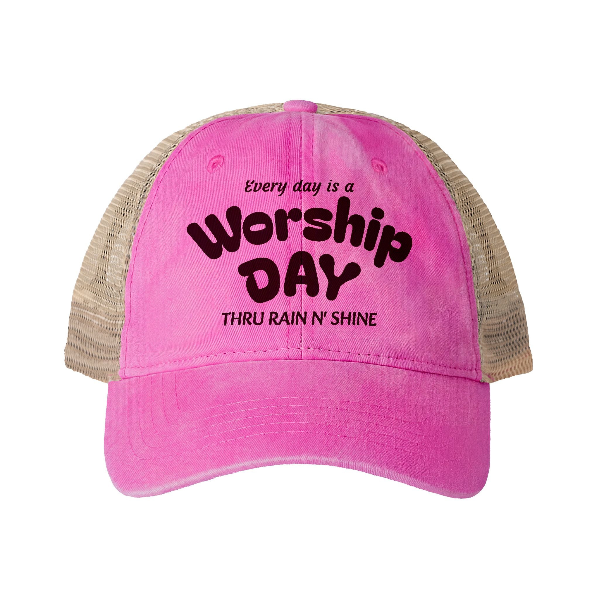 Women's Washed Mesh-Back Cap - Everyday is Worship day