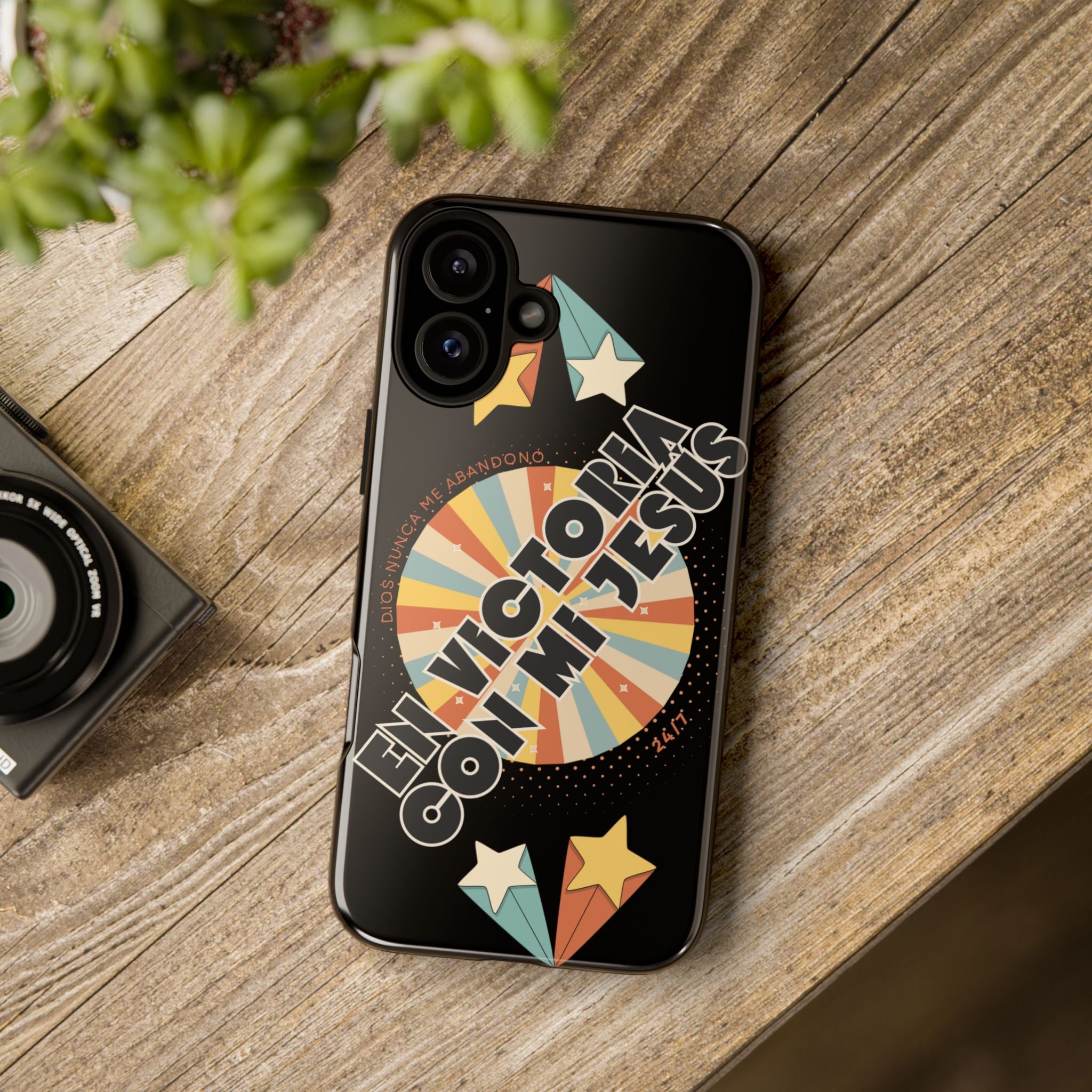 'En Victoria Con Jesús' Retro Protección de telefono