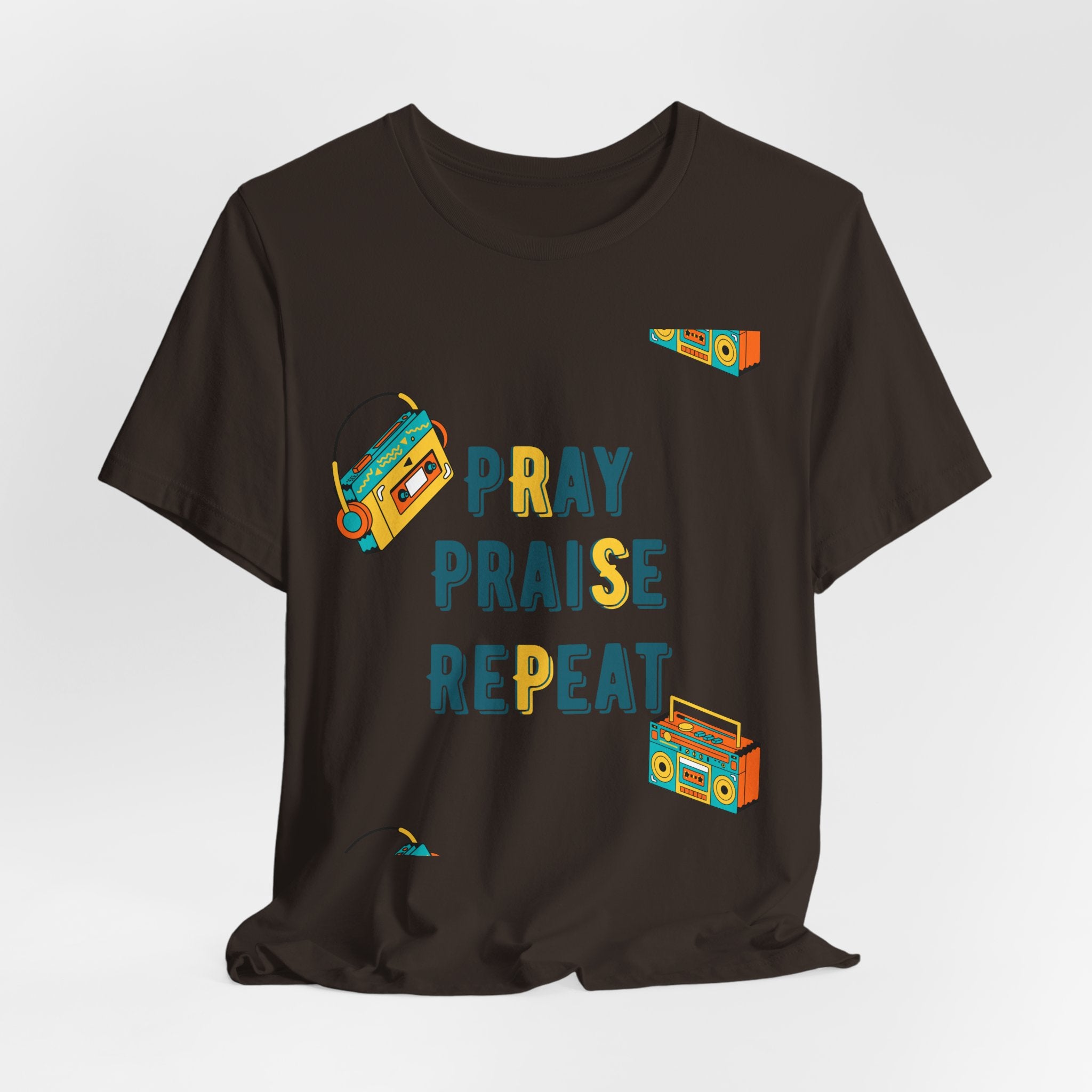 Pray Praise Repeat T-Shirt — Vintage Boombox Christian Tee