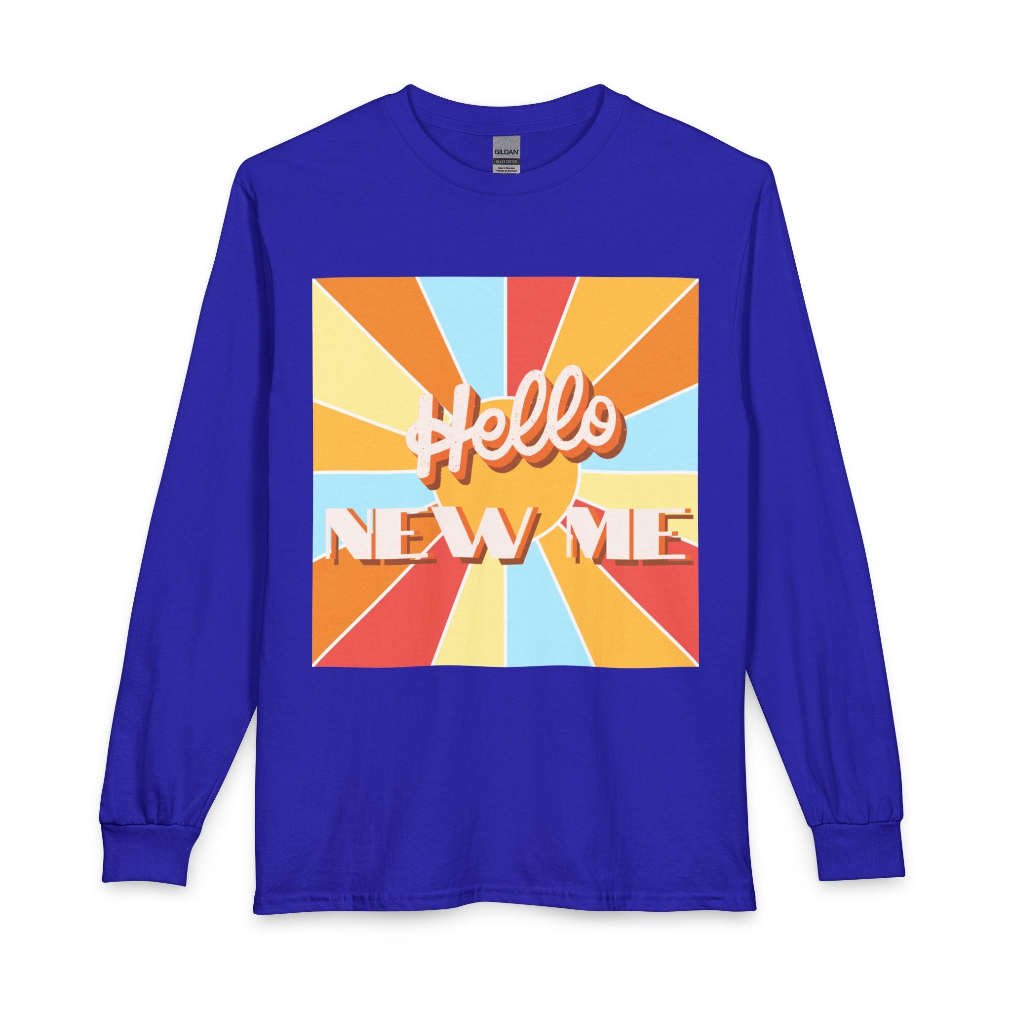 Men's Long Sleeve  — "Hello New Me" Christian Made New in Christ Inspirational Shirt