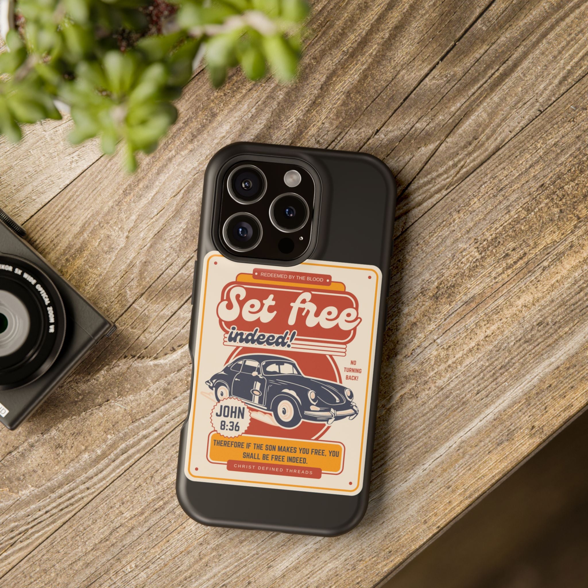 Men's 'Set free indeed' Vintage Graphic Phone Case — Magnetic Impact-Resistant