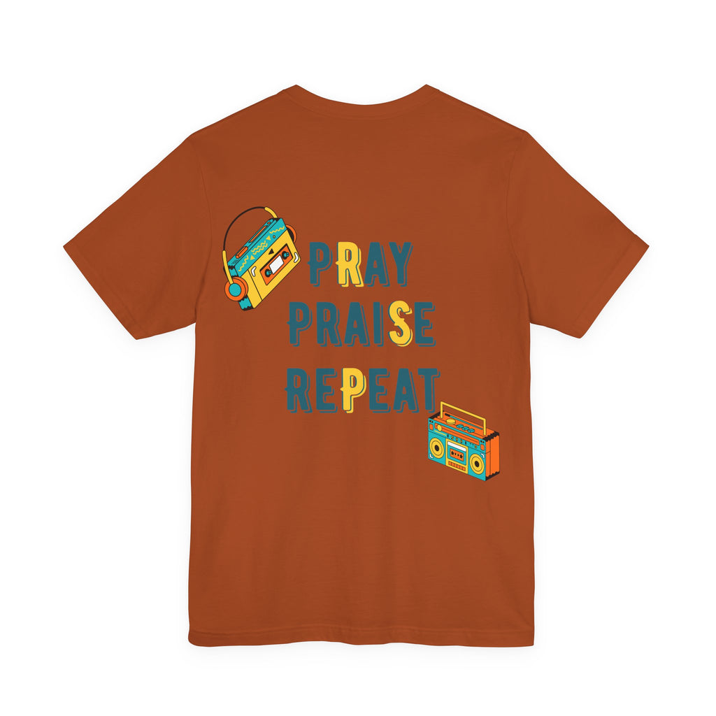 Men's Pray Praise Repeat T-Shirt — Vintage Boombox Christian Tee