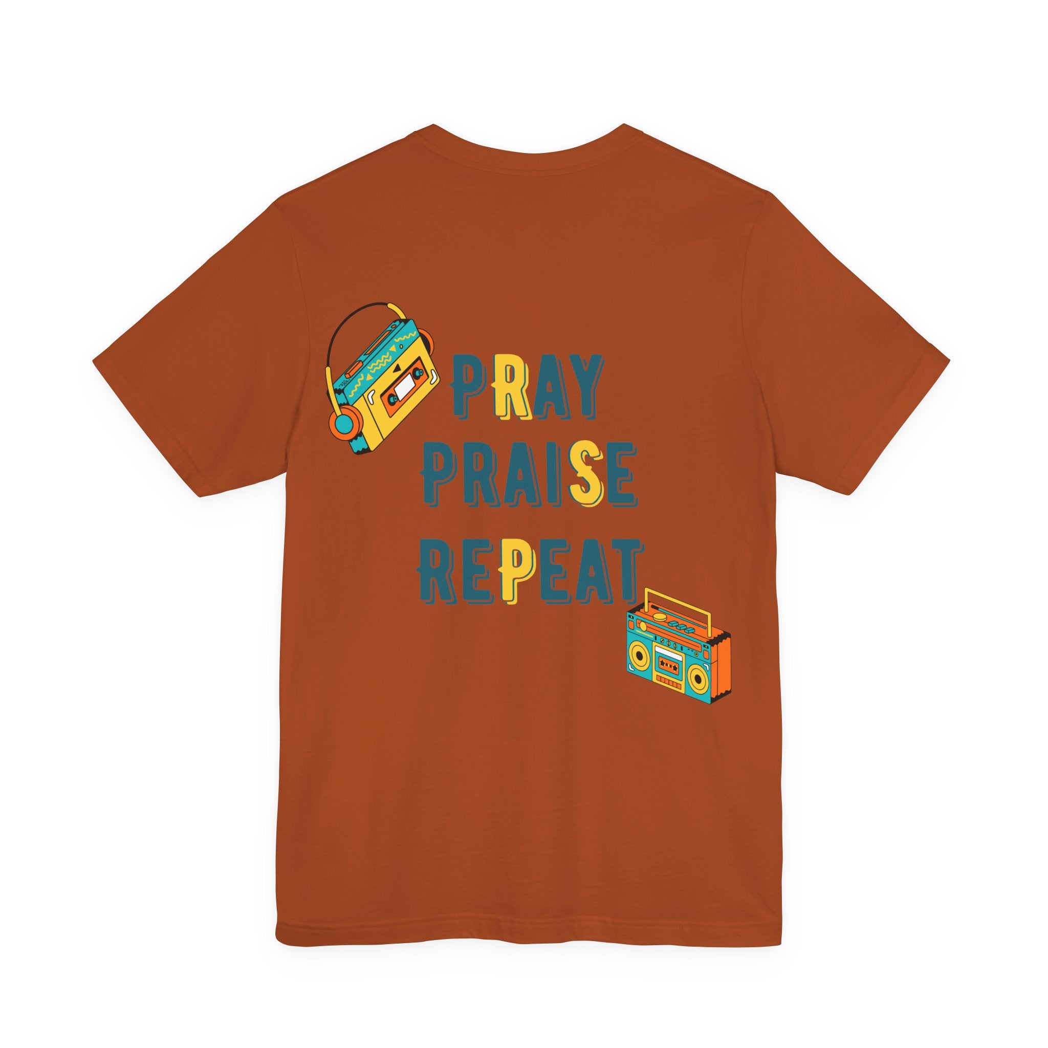 Men's Pray Praise Repeat T-Shirt — Vintage Boombox Christian Tee