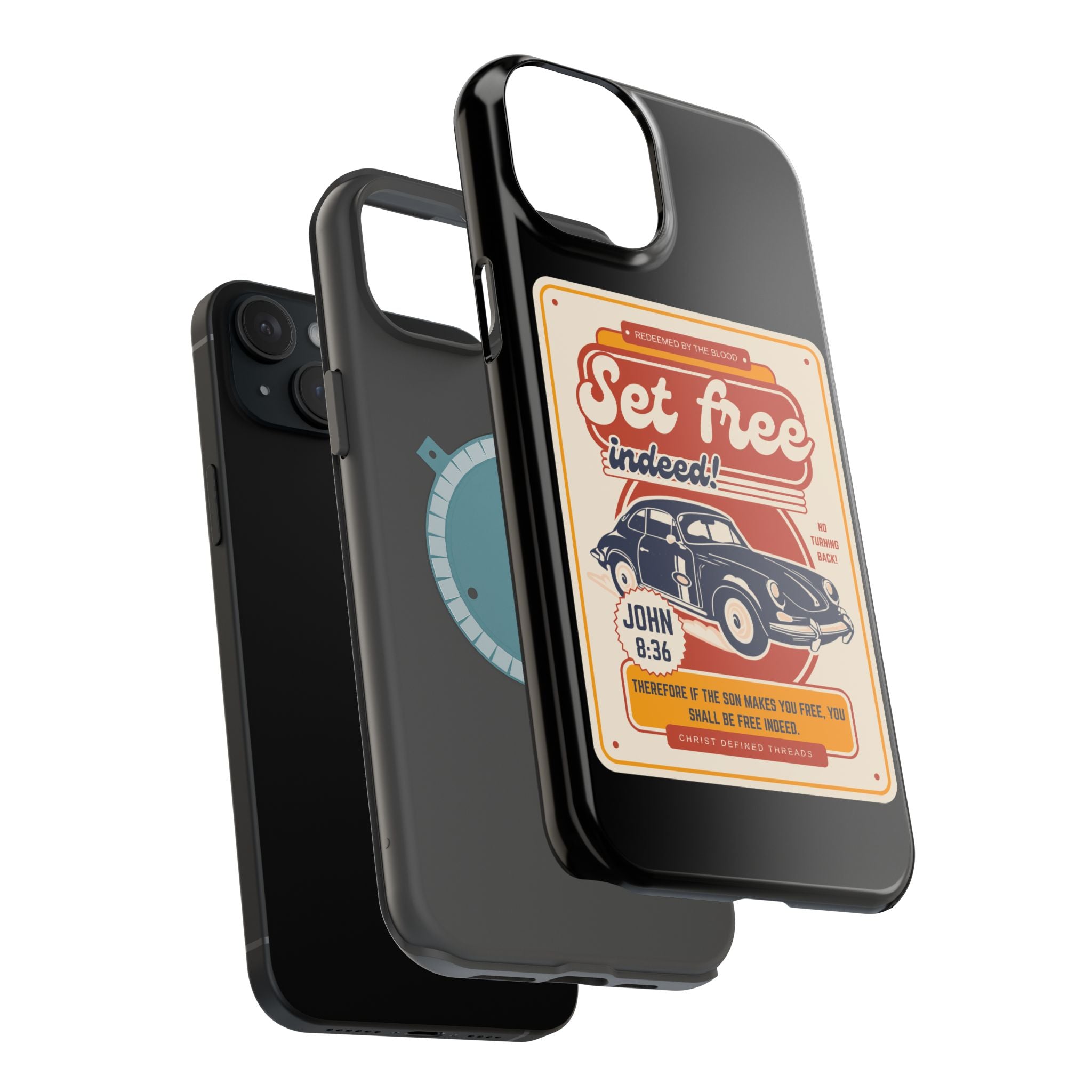 Men's 'Set free indeed' Vintage Graphic Phone Case — Magnetic Impact-Resistant