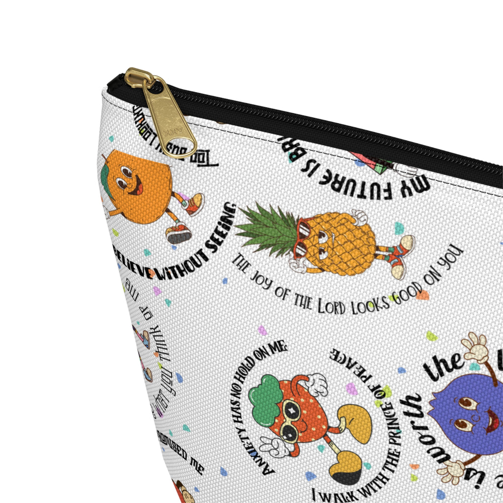Fruitful Quotes Accessory Pouch — T-Bottom Bag