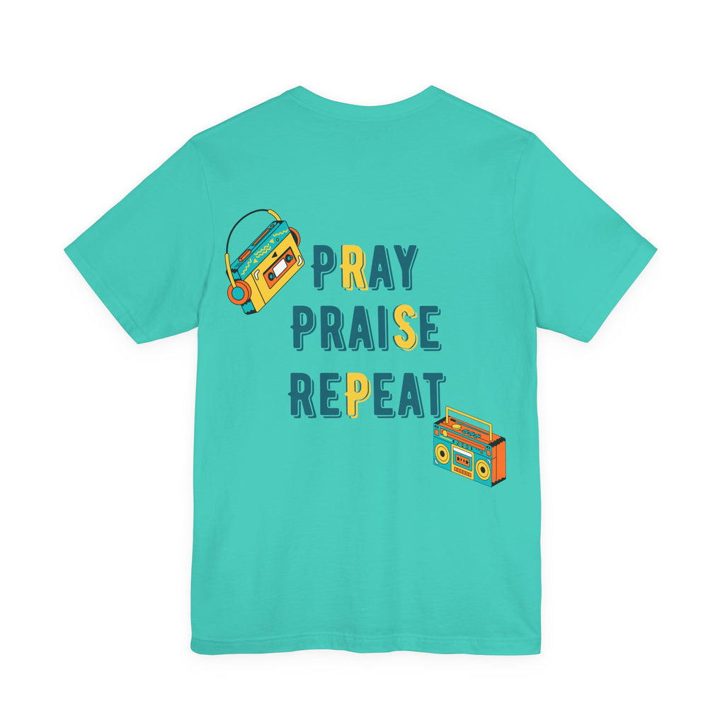 Men's Pray Praise Repeat T-Shirt — Vintage Boombox Christian Tee