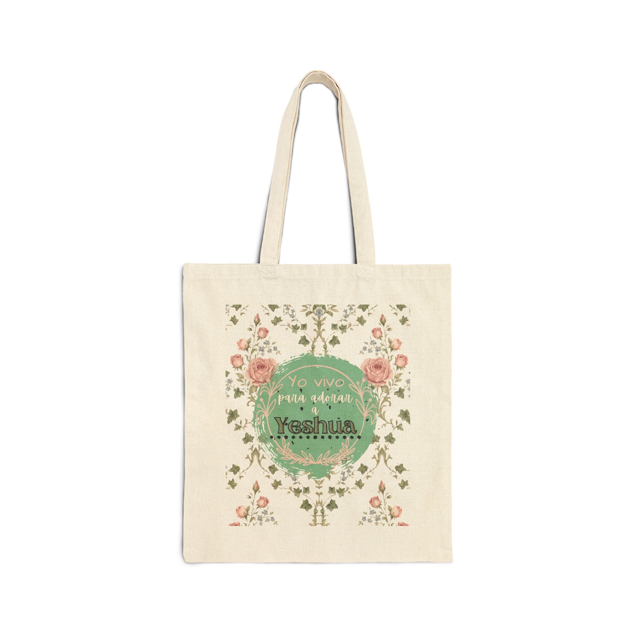 Bolsa Floral Vintage para Mujeres — 'Yo vivo para adorar a Yeshua'