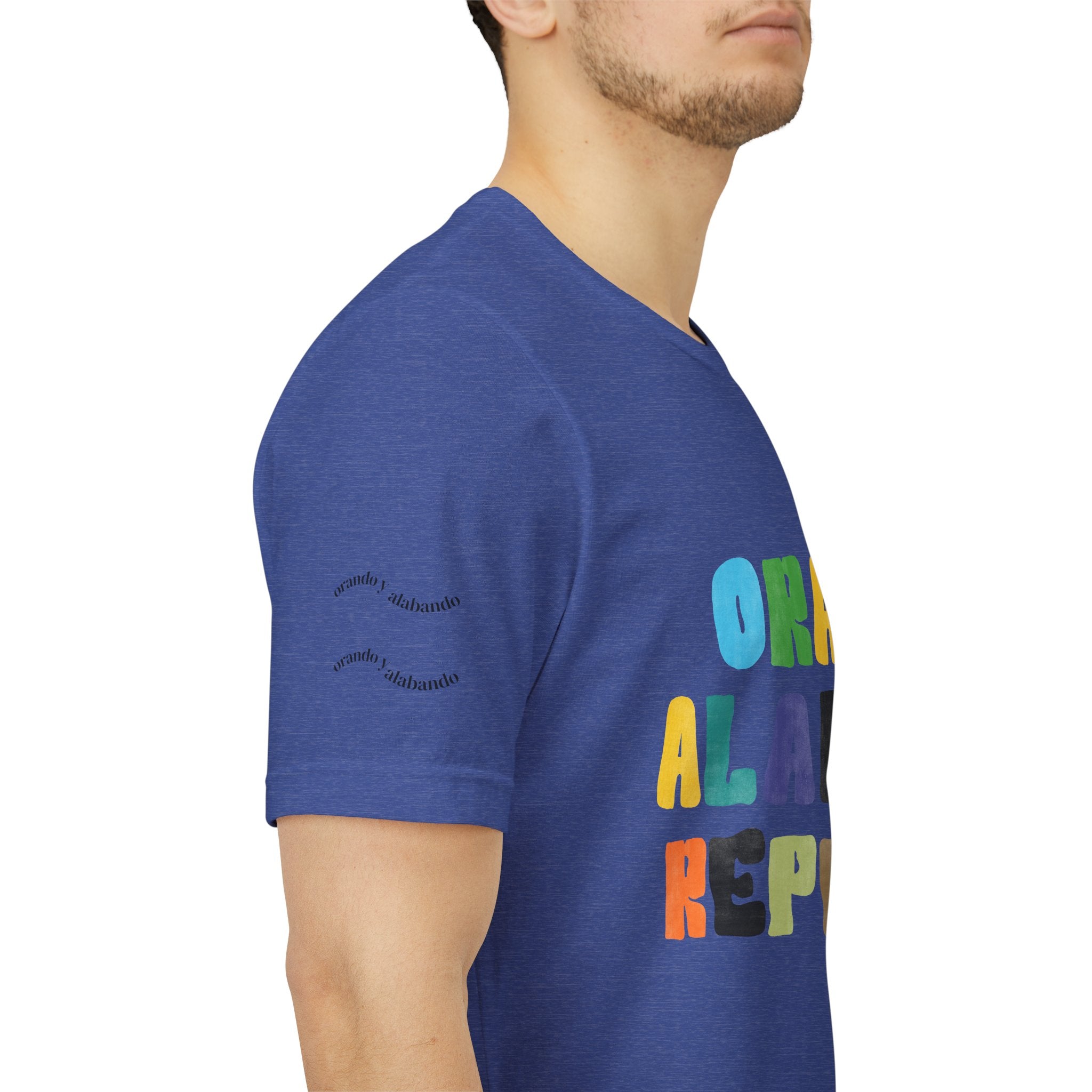 Men's Bilingual "Orar Alabar Repeat" T-Shirt – Camisa de hombres Bilingüe