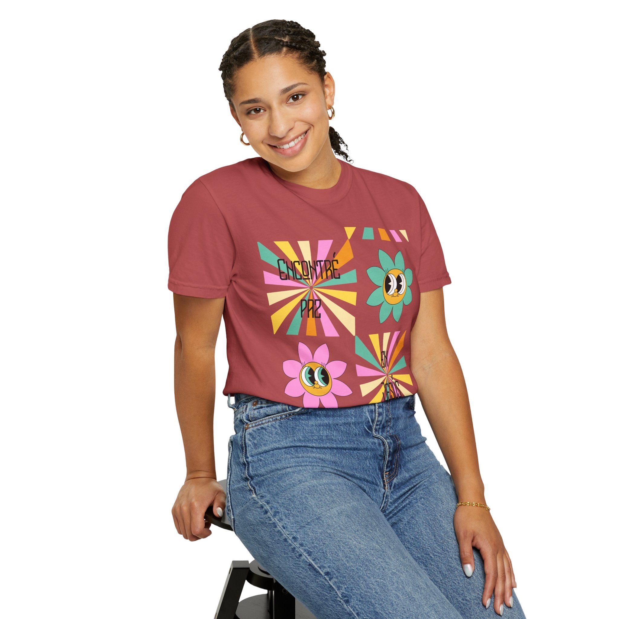 Woman's Spanish "Encontré paz en Jesús"- Camisa Retro Español