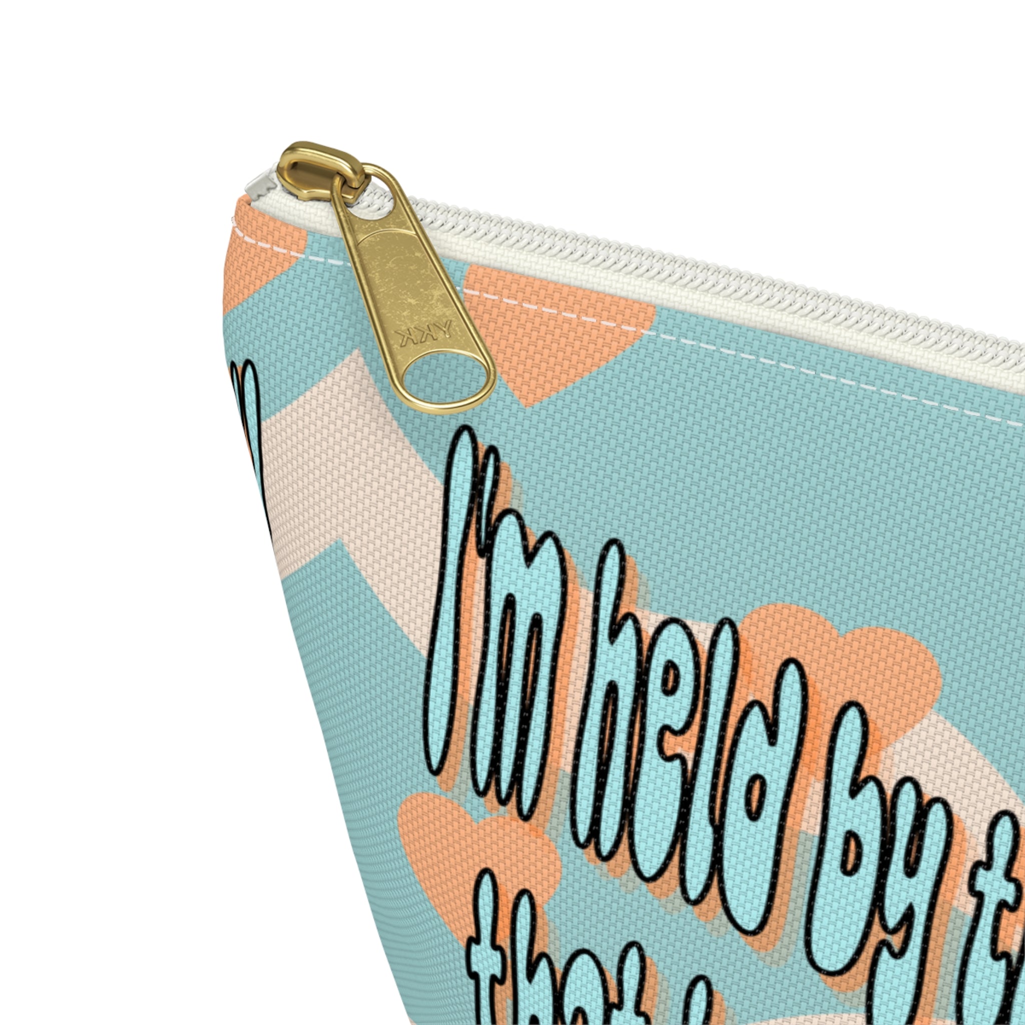'I am held by the pearced hands that healed my broken soul'Accessory Pouch — Inspirational Bag