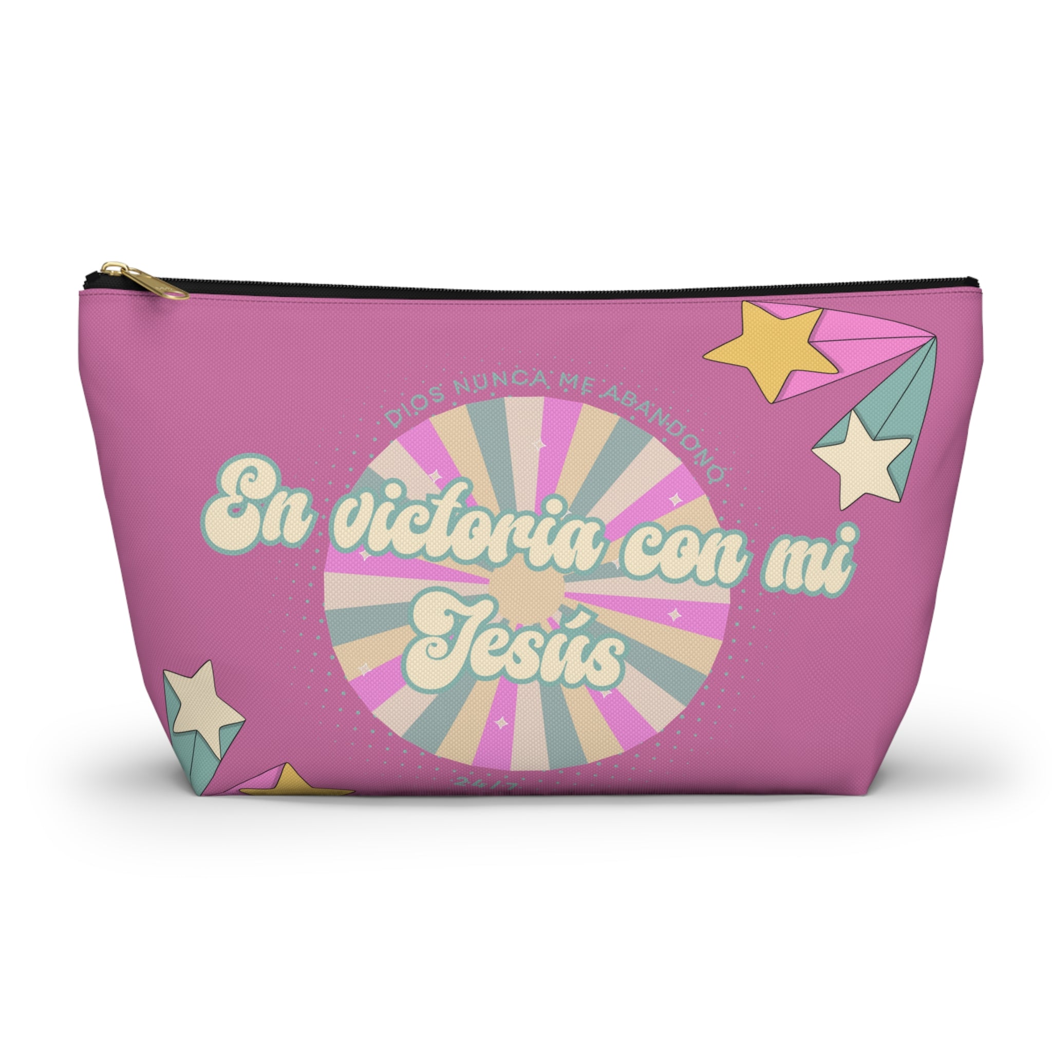 En victoria con mi Jesús Accessory Pouch — Pink Faith Bag
