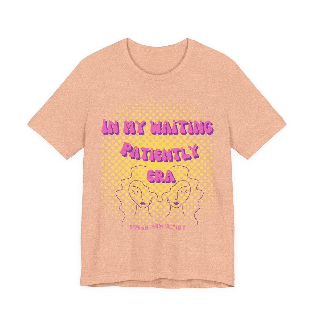 Women's 'In my Waiting Patiently Era' Tee - Yellow Graphic Jersey Short Sleeve