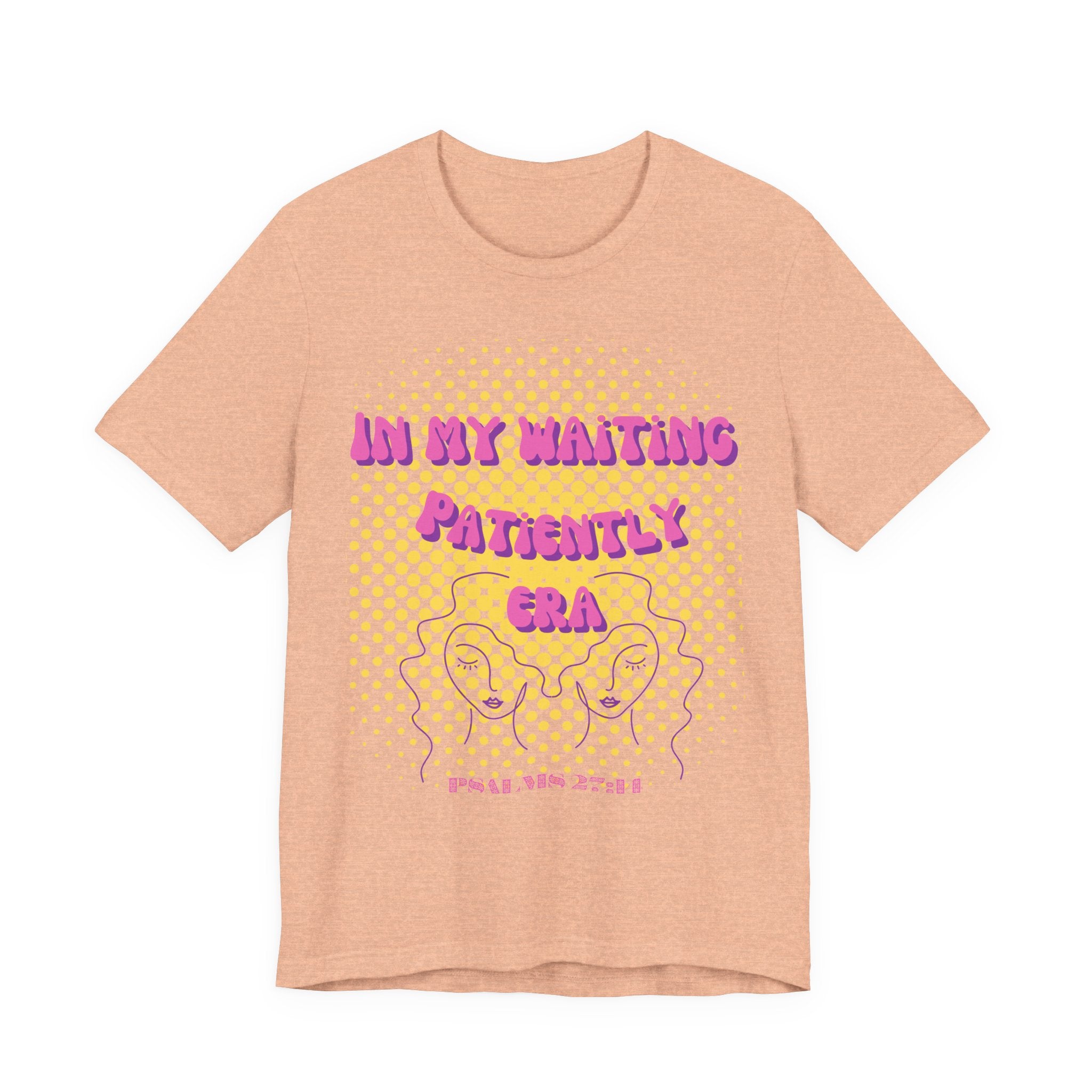 Women's 'In my Waiting Patiently Era' Tee - Yellow Graphic Jersey Short Sleeve