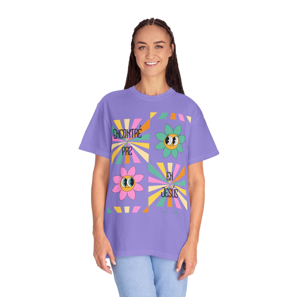 Woman's Spanish "Encontré paz en Jesús"- Camisa Retro Español