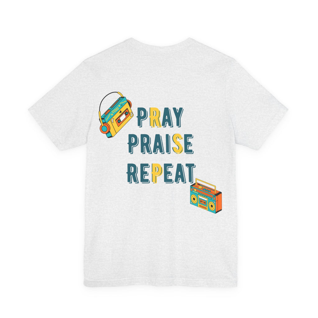 Men's Pray Praise Repeat T-Shirt — Vintage Boombox Christian Tee