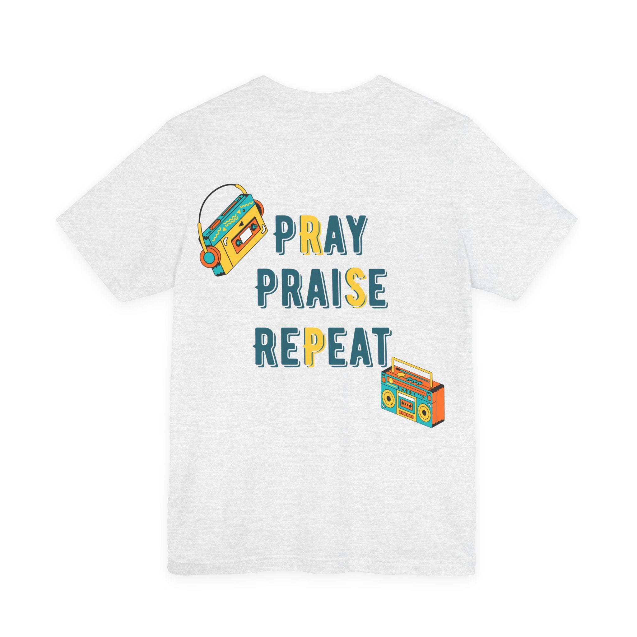Men's Pray Praise Repeat T-Shirt — Vintage Boombox Christian Tee
