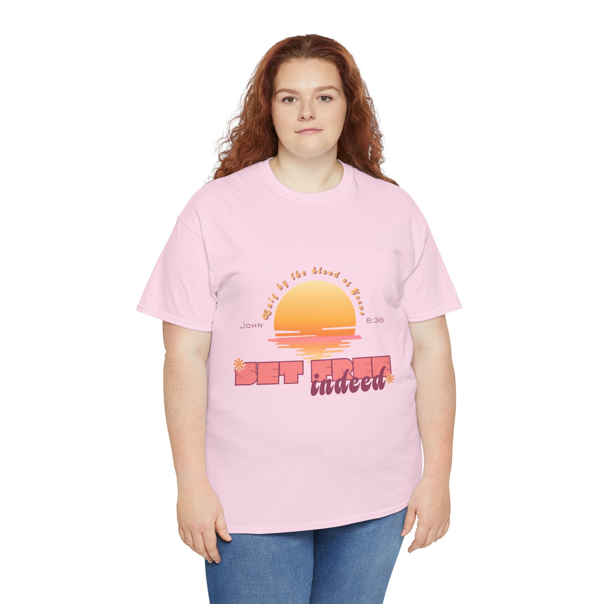 Women's 'Set free indeed' John 8:36- Heavy Cotton Tee