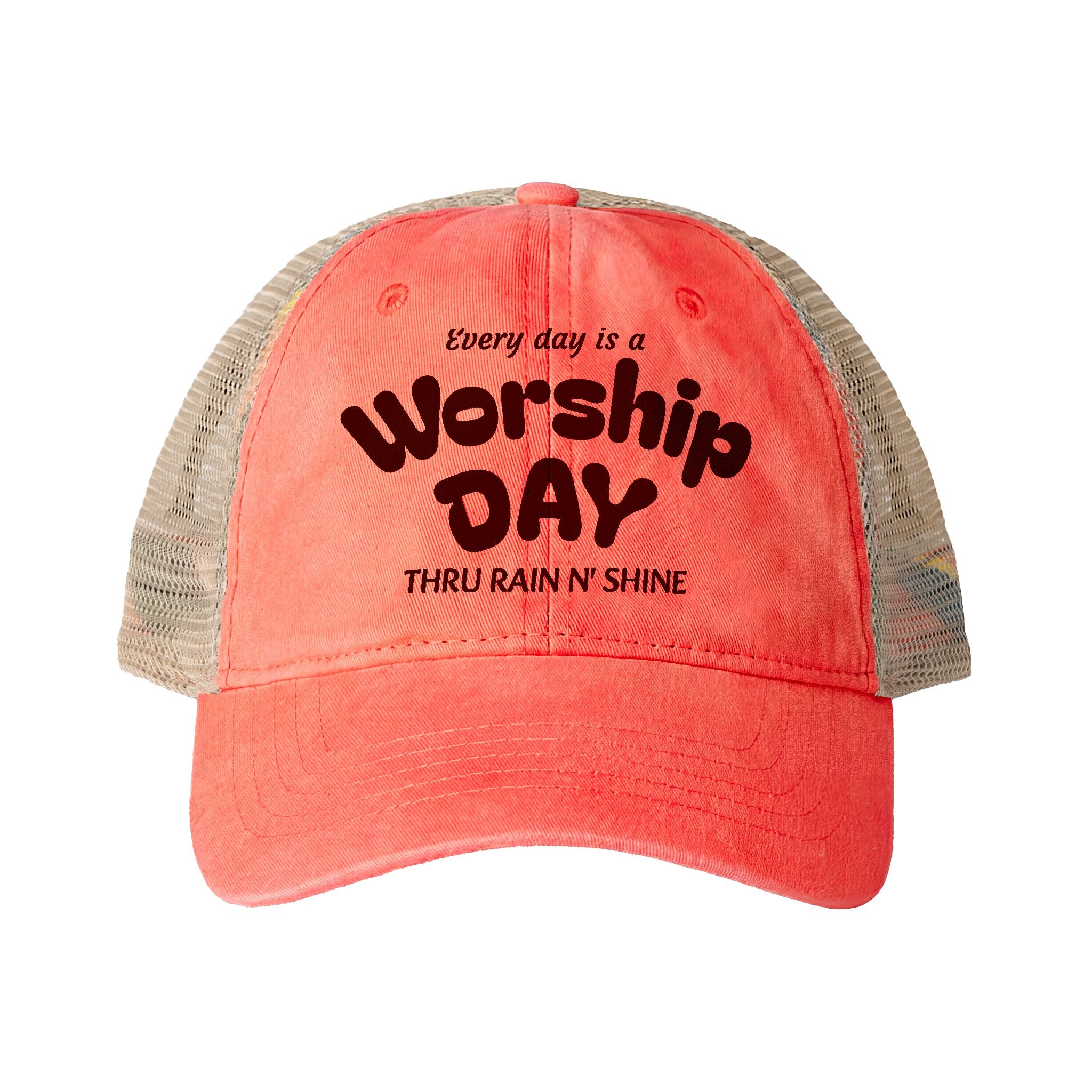 Women's Washed Mesh-Back Cap - Everyday is Worship day