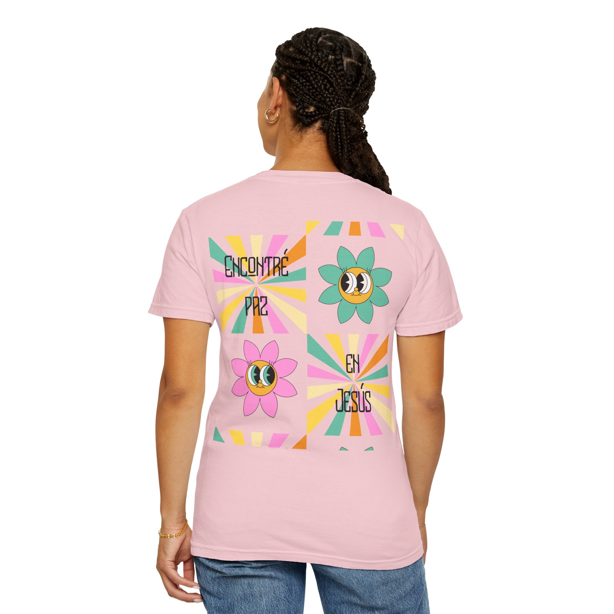 Woman's Spanish "Encontré paz en Jesús"- Camisa Retro Español