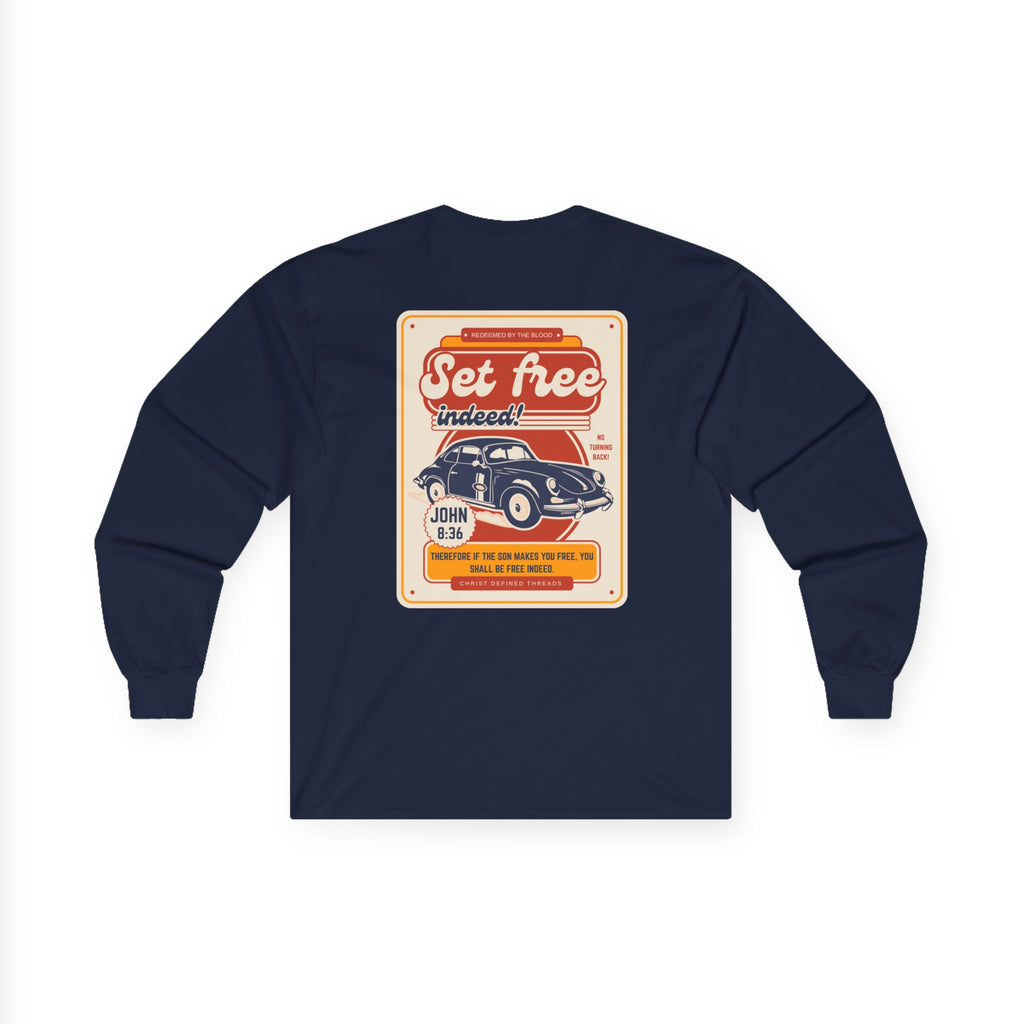 Men's 'Set free indeed' - Ultra Cotton Long Sleeve Tee