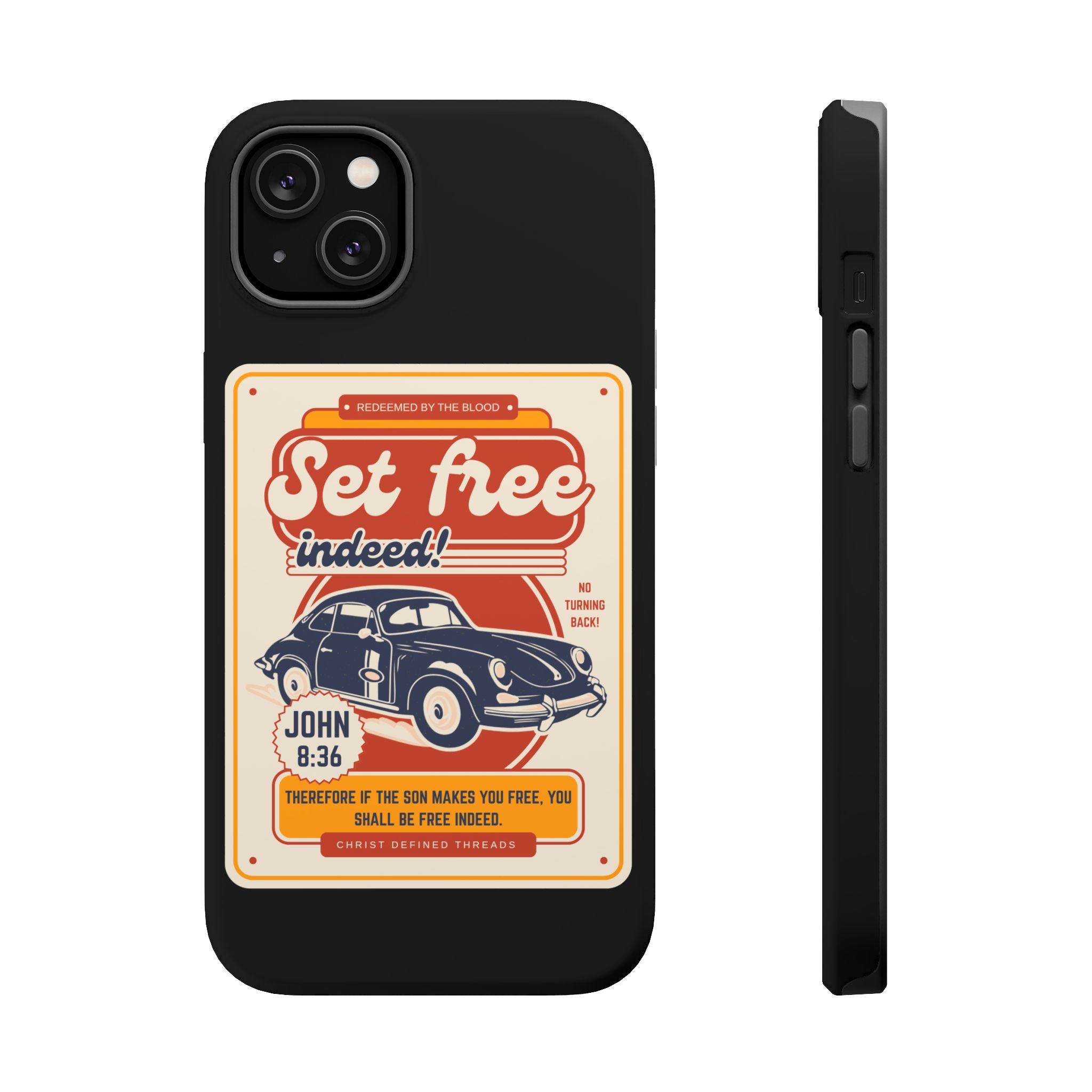 Men's 'Set free indeed' Vintage Graphic Phone Case — Magnetic Impact-Resistant