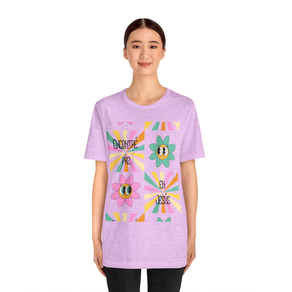 Woman's Spanish "Encontré paz en Jesús"- Camisa Retro Español