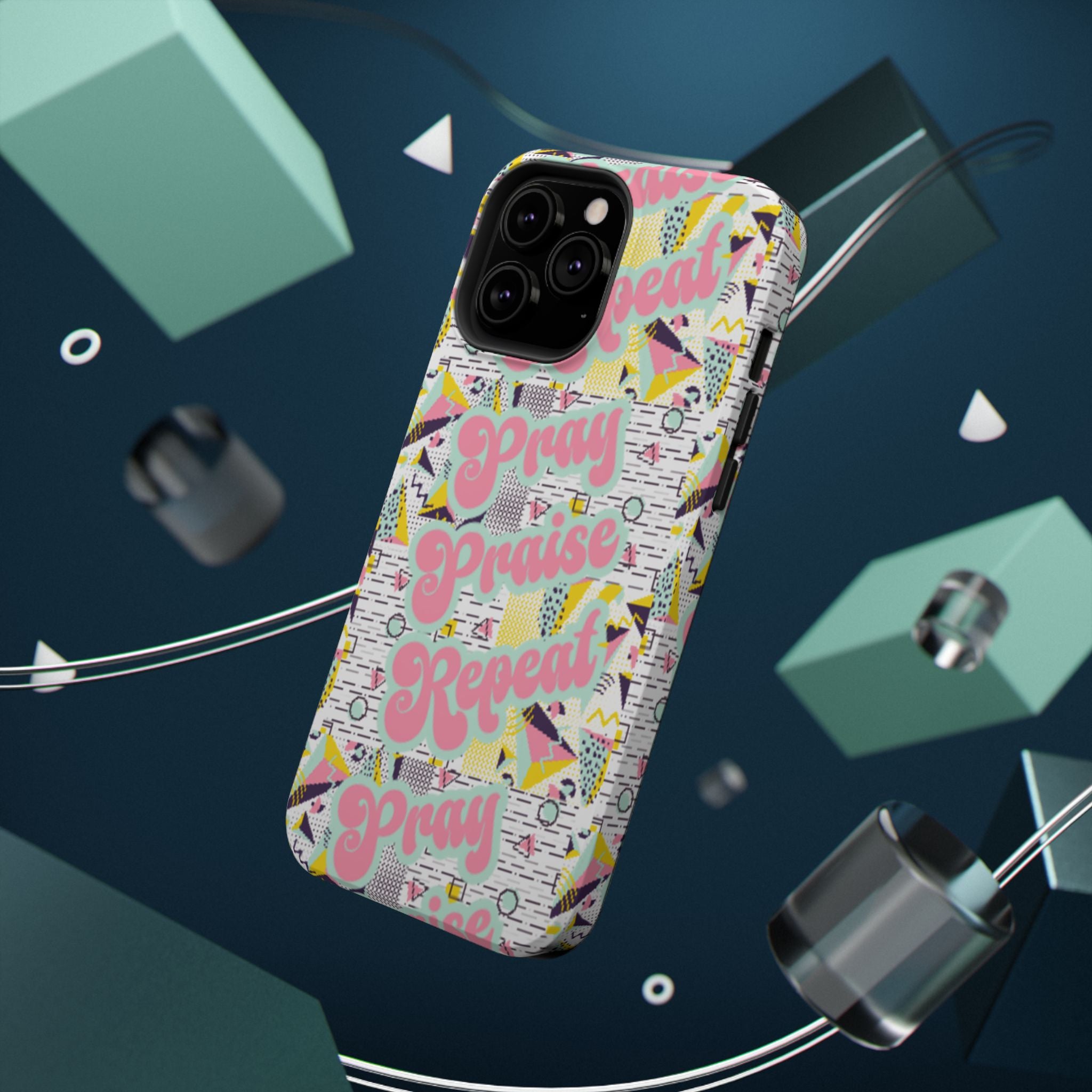 Retro Pray Praise Repeat Women's  Phone Case- Impact-Resistant Cases