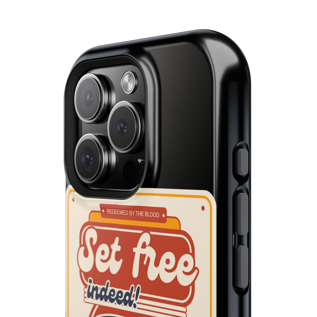 Men's 'Set free indeed' Vintage Graphic Phone Case — Magnetic Impact-Resistant