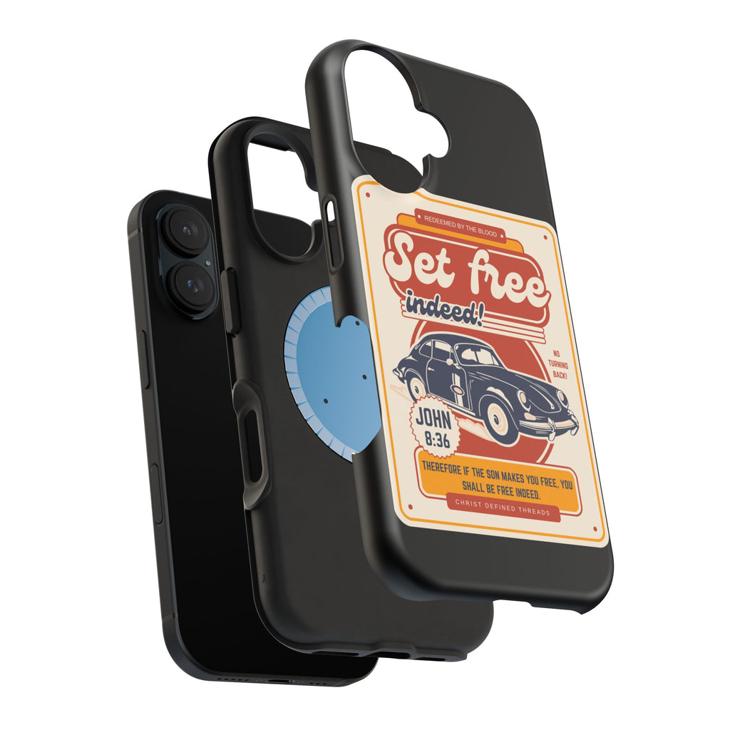 Men's 'Set free indeed' Vintage Graphic Phone Case — Magnetic Impact-Resistant