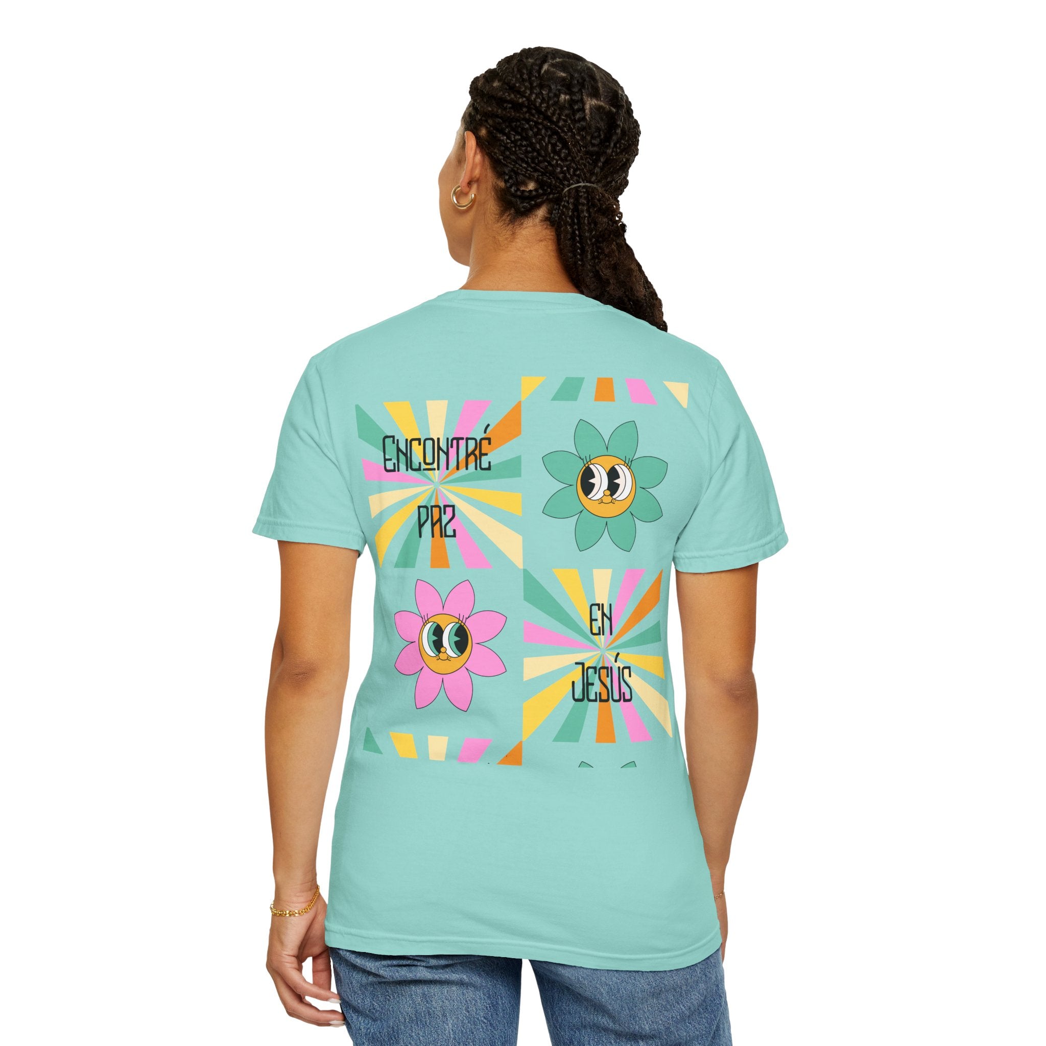 Woman's Spanish "Encontré paz en Jesús"- Camisa Retro Español