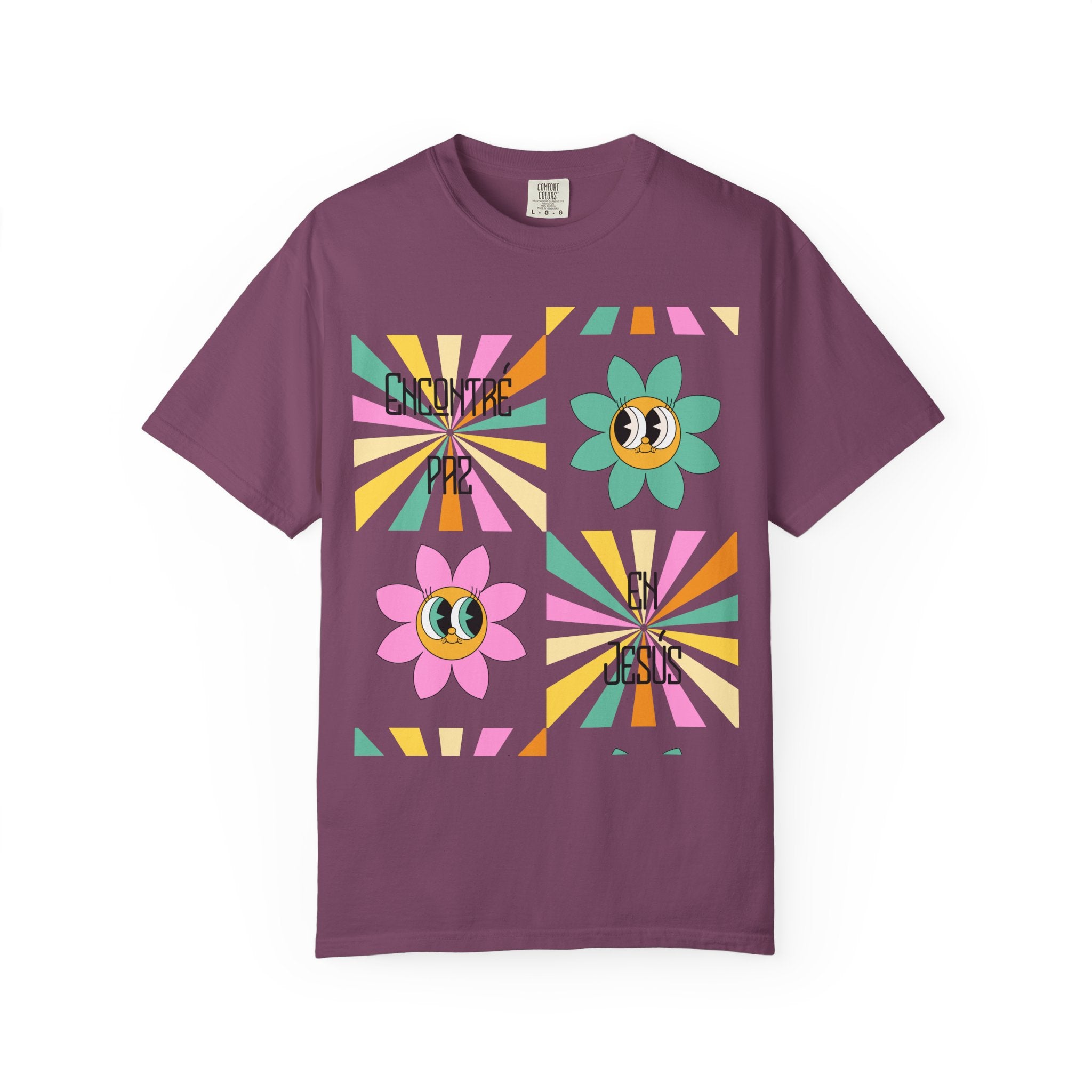 Woman's Spanish "Encontré paz en Jesús"- Camisa Retro Español