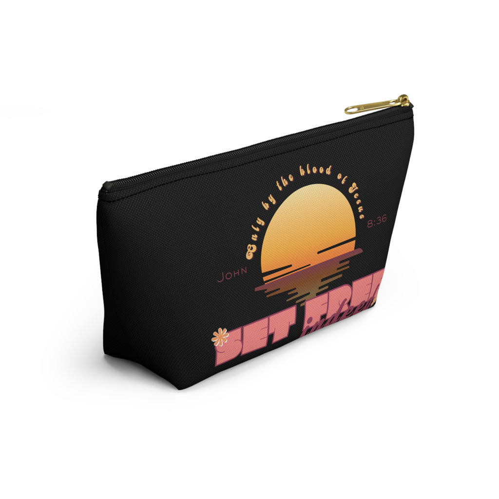 Women's 'Set free indeed'  — Sunset Accessory Pouch