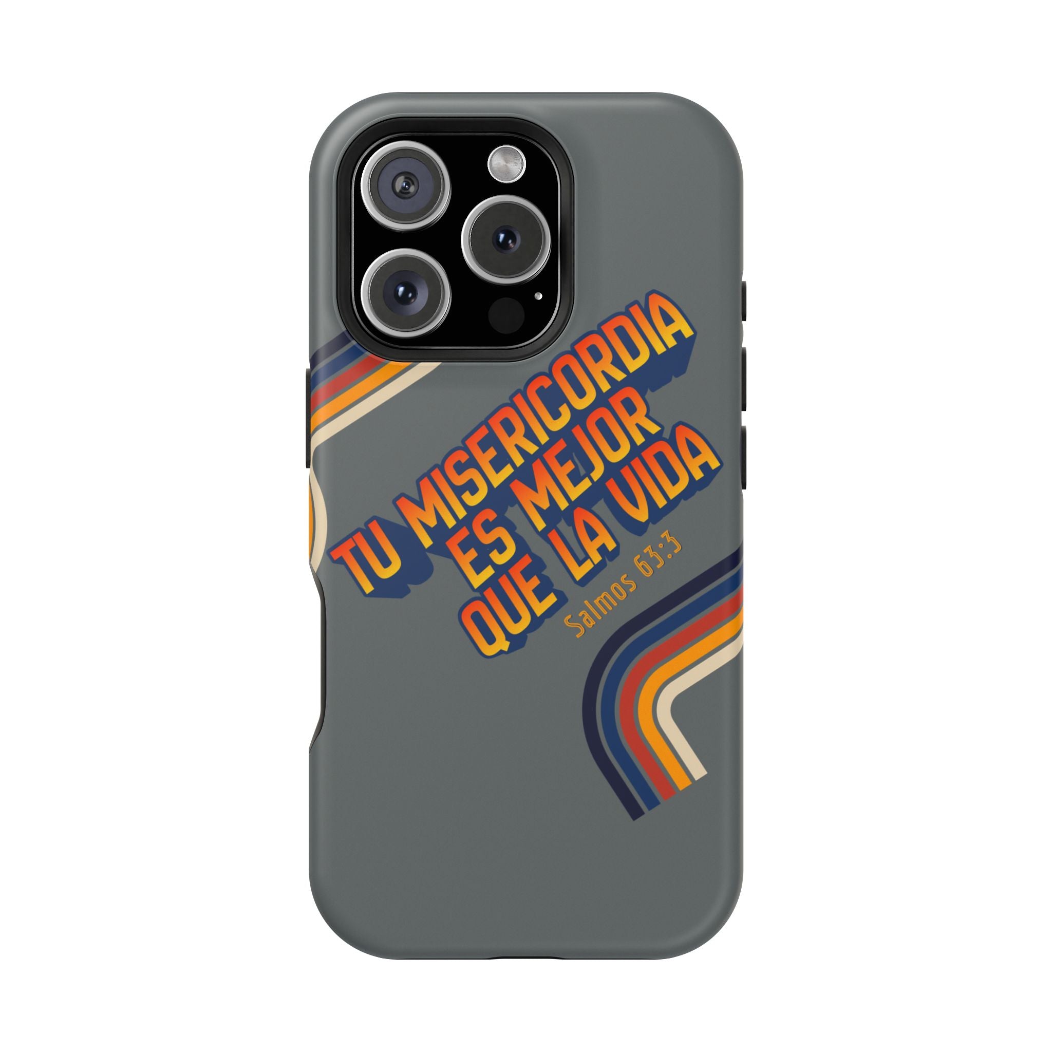 'Tu misericordia es mejor que la vida' Protección para Telefono Sal 63:3 —  Magnético y resistente al impacti
