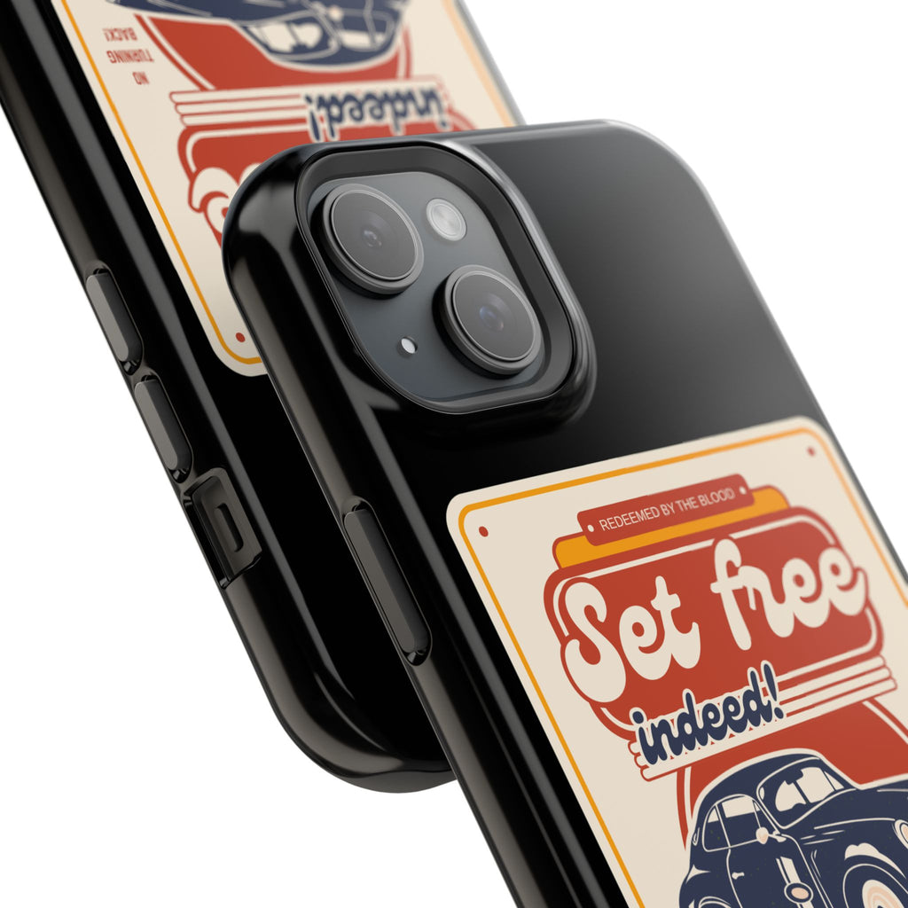 Men's 'Set free indeed' Vintage Graphic Phone Case — Magnetic Impact-Resistant