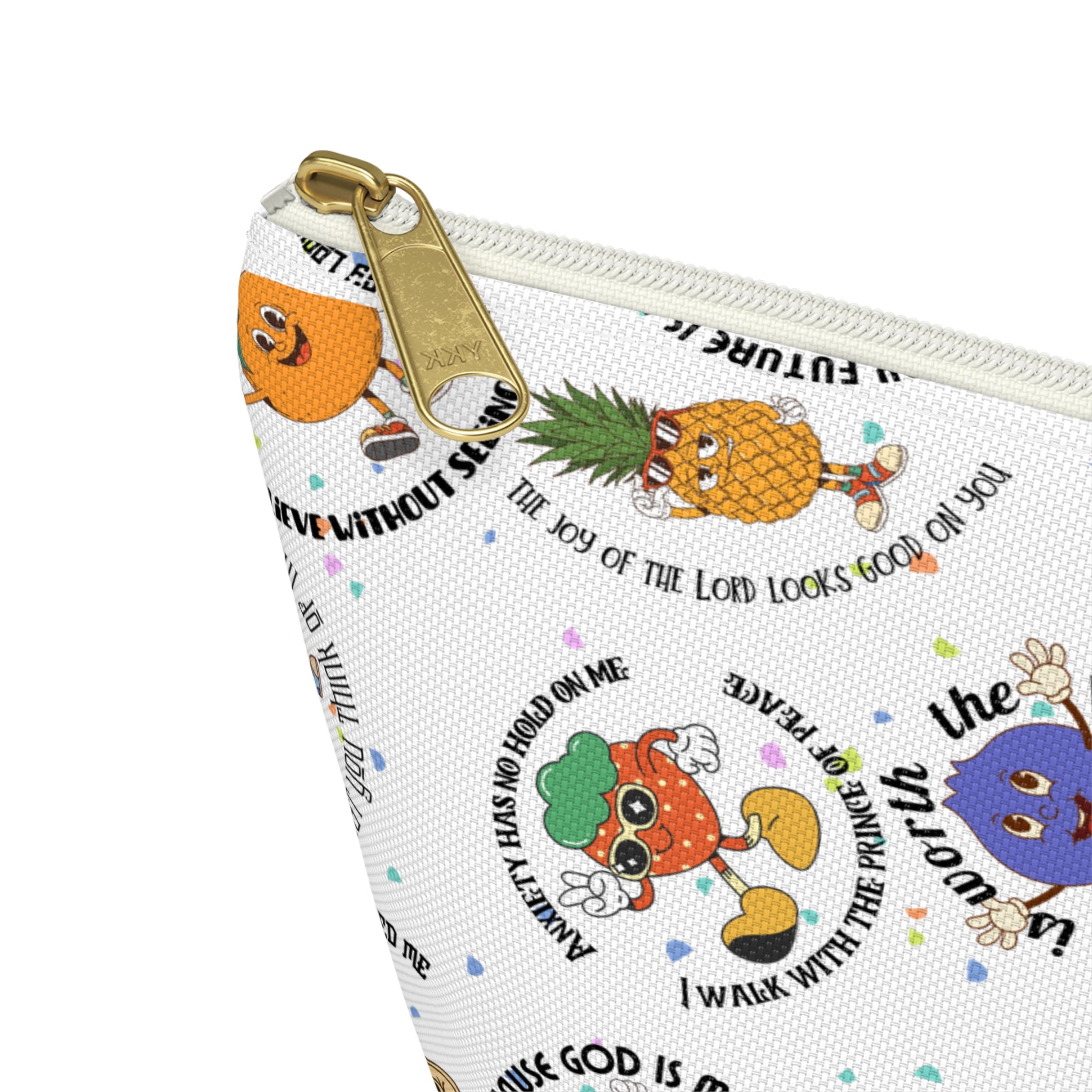 Fruitful Quotes Accessory Pouch — T-Bottom Bag