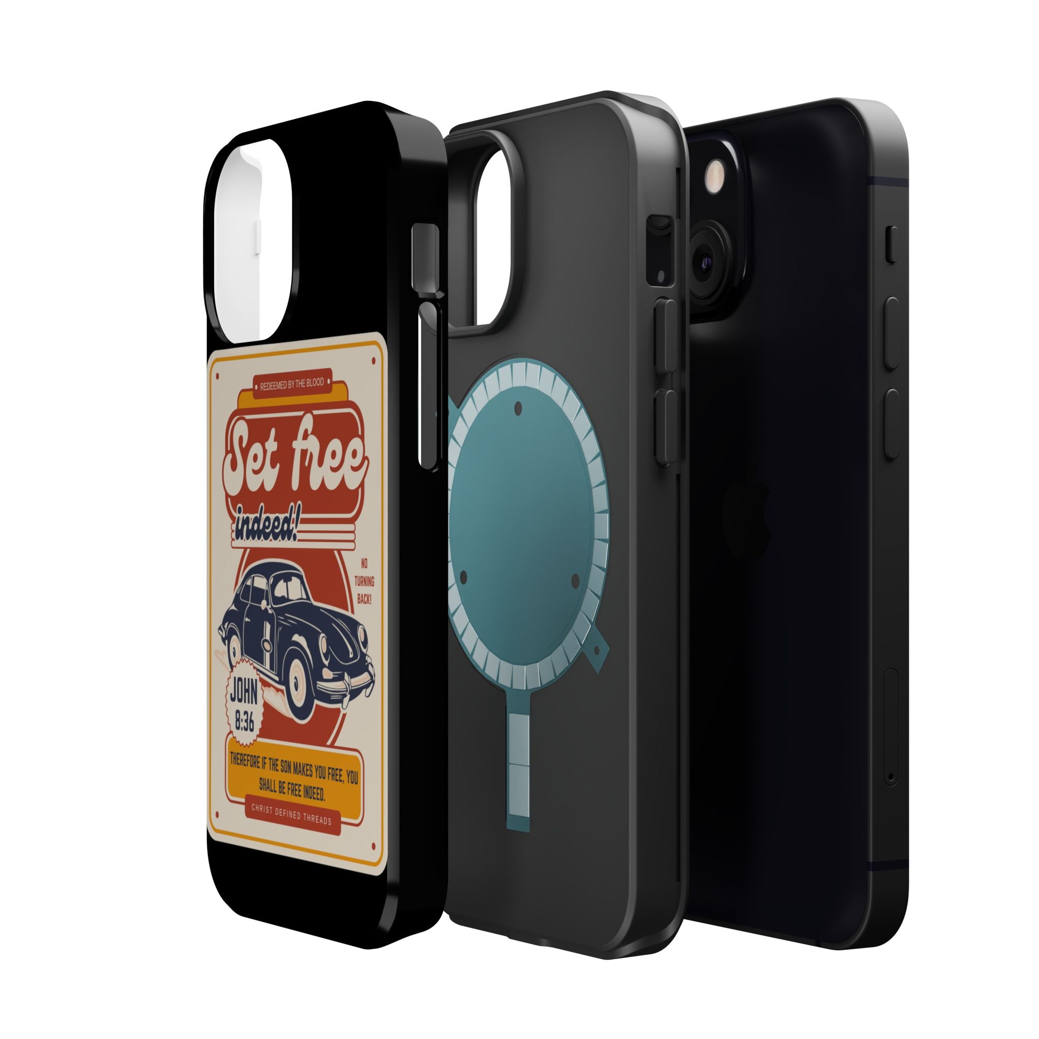 Men's 'Set free indeed' Vintage Graphic Phone Case — Magnetic Impact-Resistant