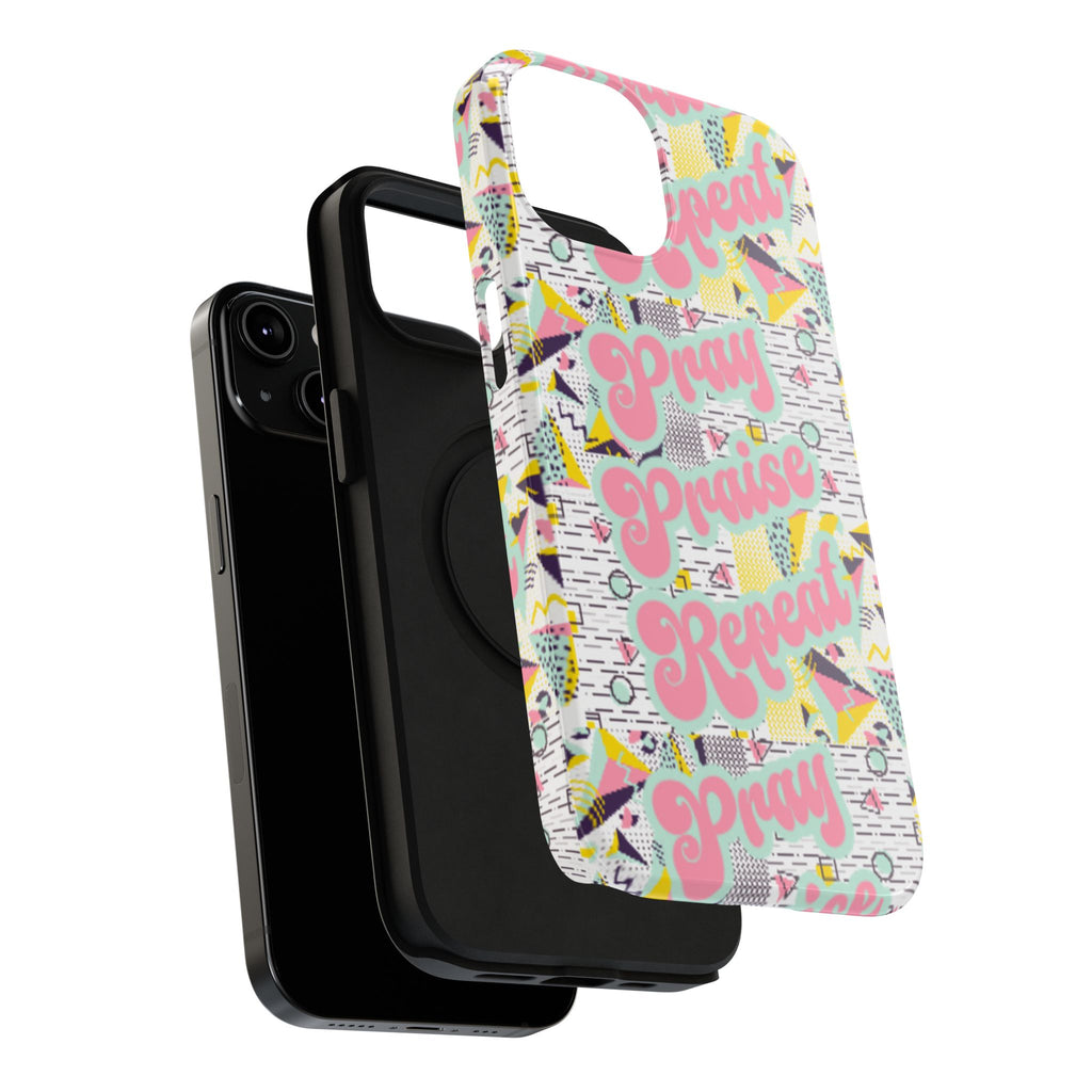 Retro Pray Praise Repeat Women's  Phone Case- Impact-Resistant Cases