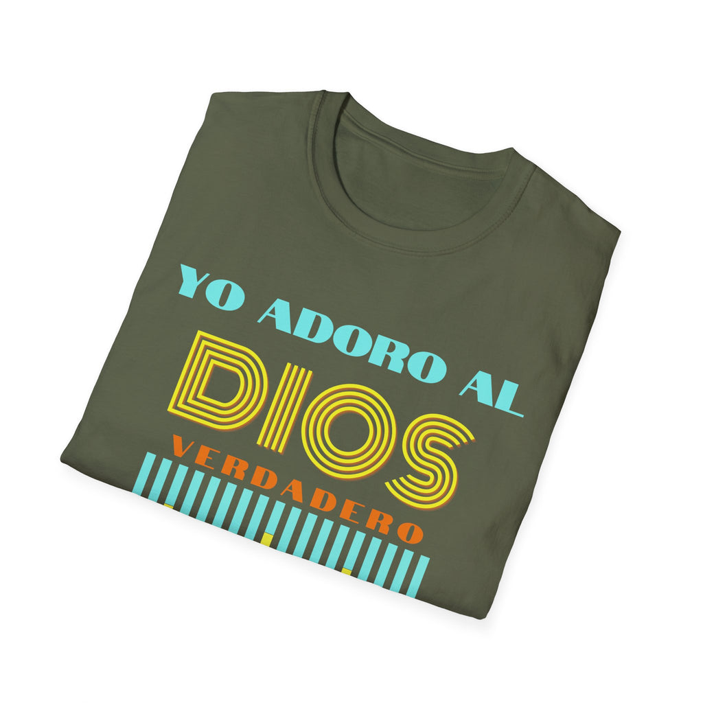 "Yo adoro al Dios verdadero" Camisa Retro —  "Y estos tres son uno" 1Juan 5:7