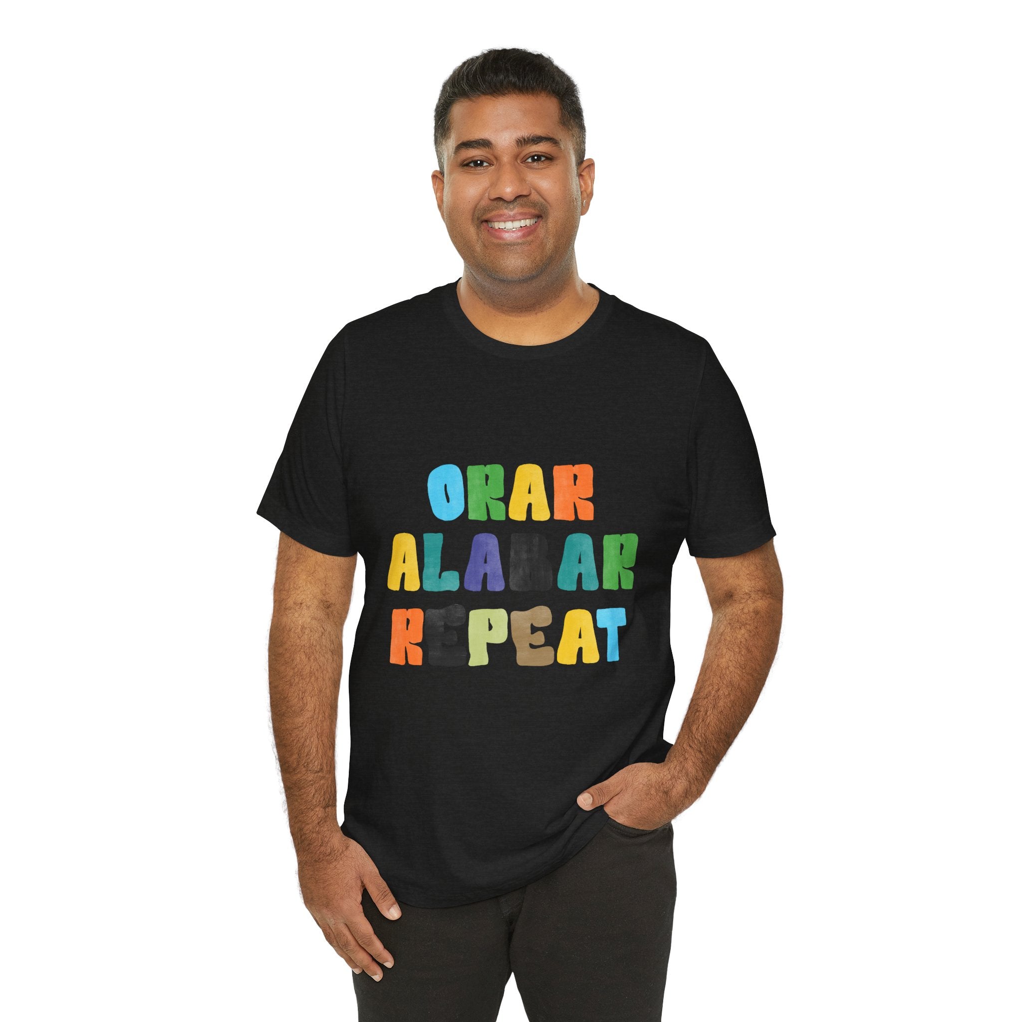 Men's Bilingual "Orar Alabar Repeat" T-Shirt – Camisa de hombres Bilingüe