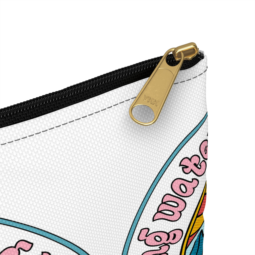 Accessory Pouch — "Living Waters Flowing Thru Me" John 4:14 Floral Wave