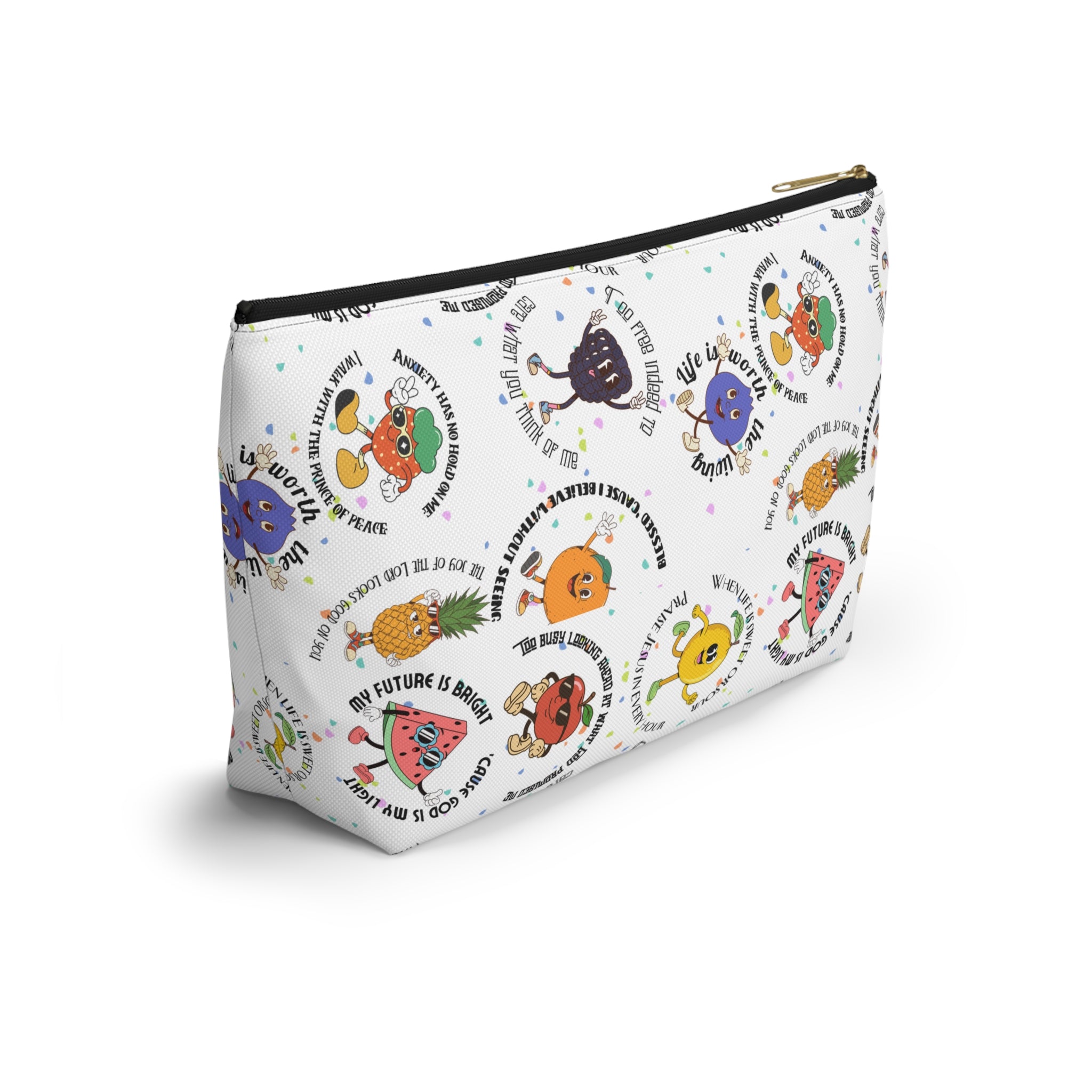 Fruitful Quotes Accessory Pouch — T-Bottom Bag