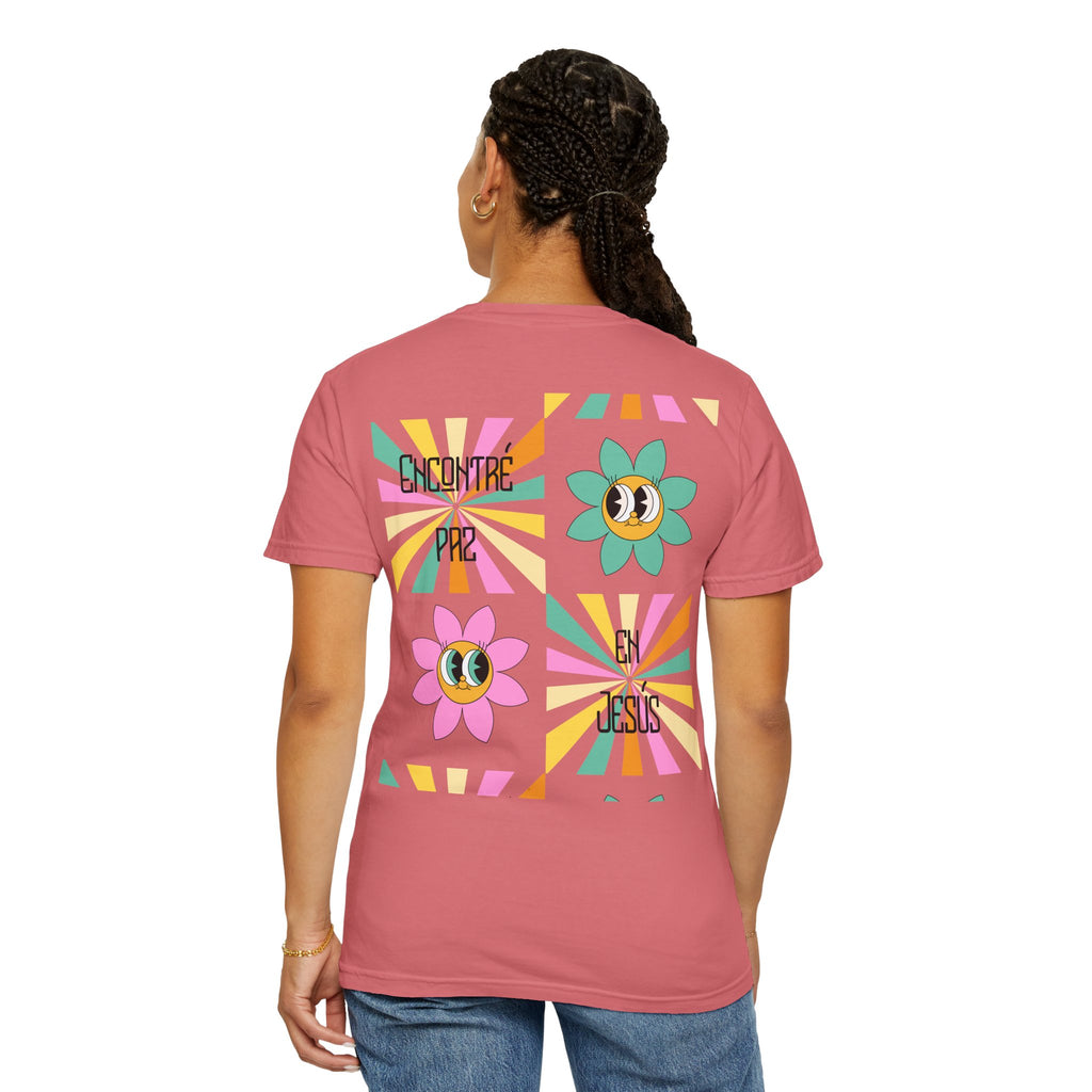 Woman's Spanish "Encontré paz en Jesús"- Camisa Retro Español