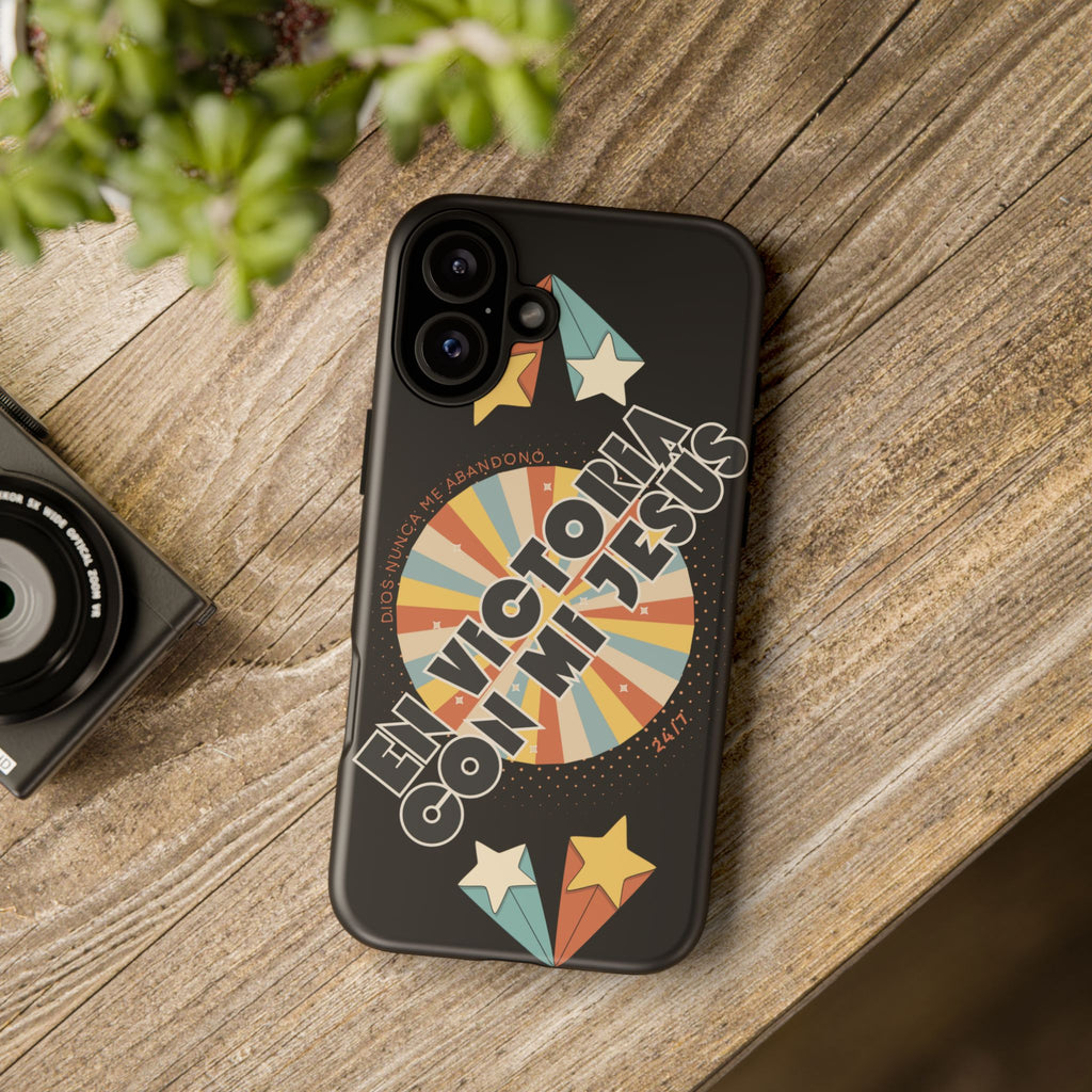 'En Victoria Con Jesús' Retro Protección de telefono